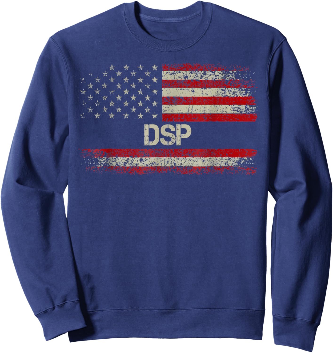 DSP - Vintage American Flag US Patriotic DSP Men Sweatshirt - Sweatshirt | Navy