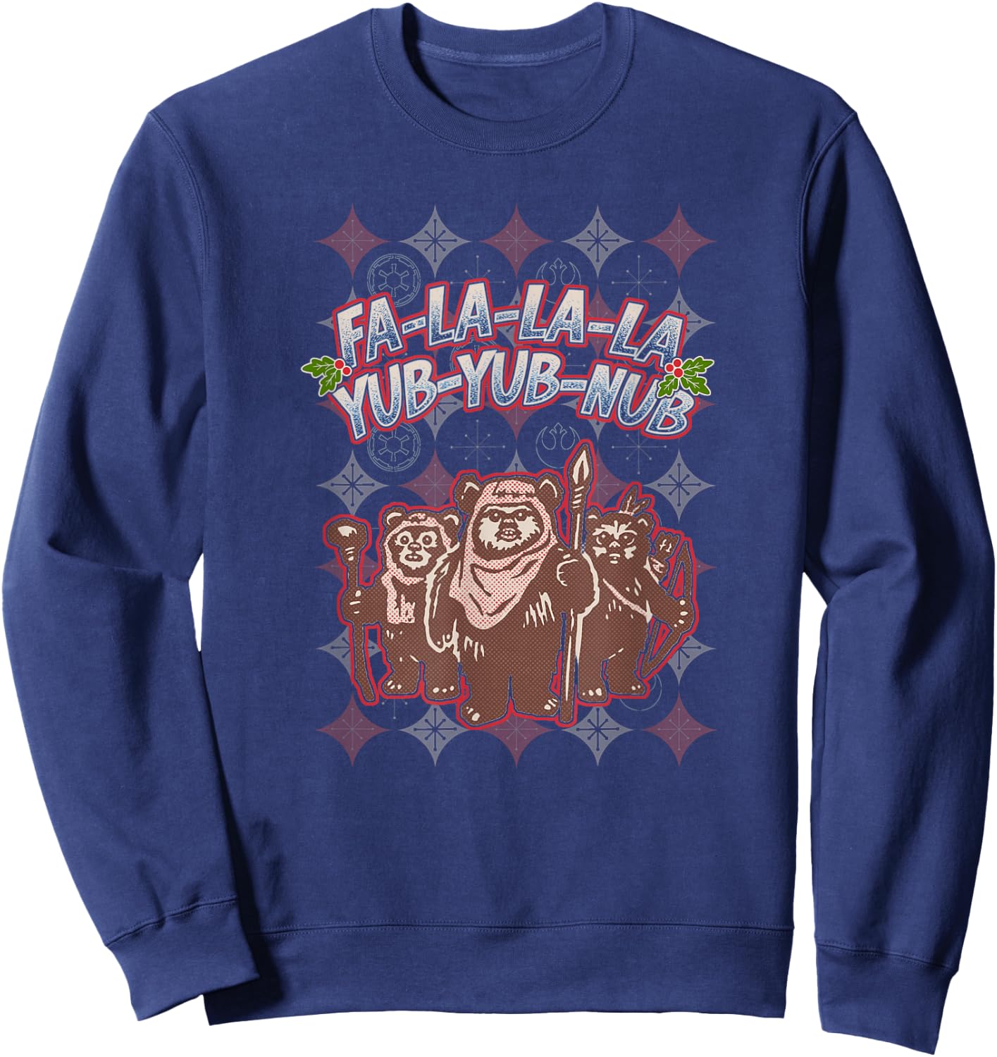 Star Wars Christmas Ewoks Fa La La Holiday Sweater Sweatshirt - Sweatshirt | Navy