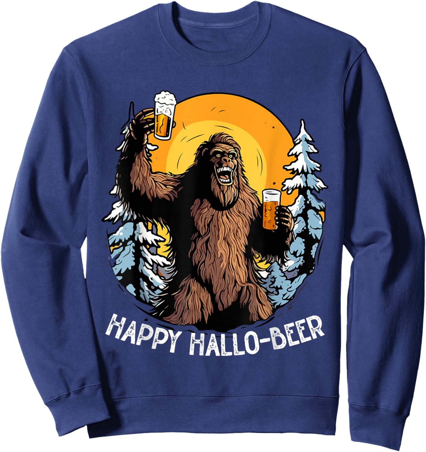 Bigfoot Halloween Costume Sasquatch Beer Trick Or Treat Sweatshirt - Sweatshirt | Navy
