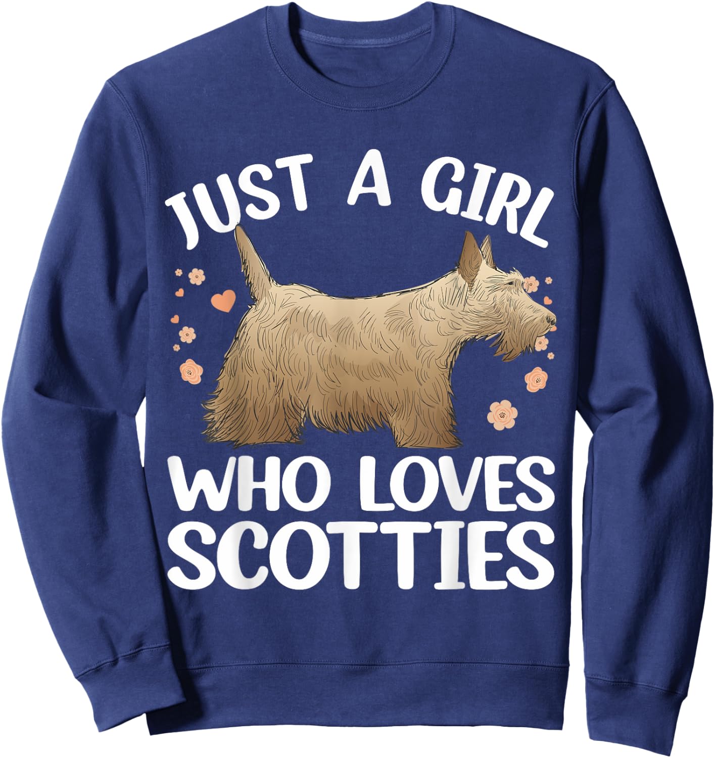 Funny Scottish Terrier Art For Girls Women Scottie Dog Lover Sweatshirt - Sweatshirt | Navy
