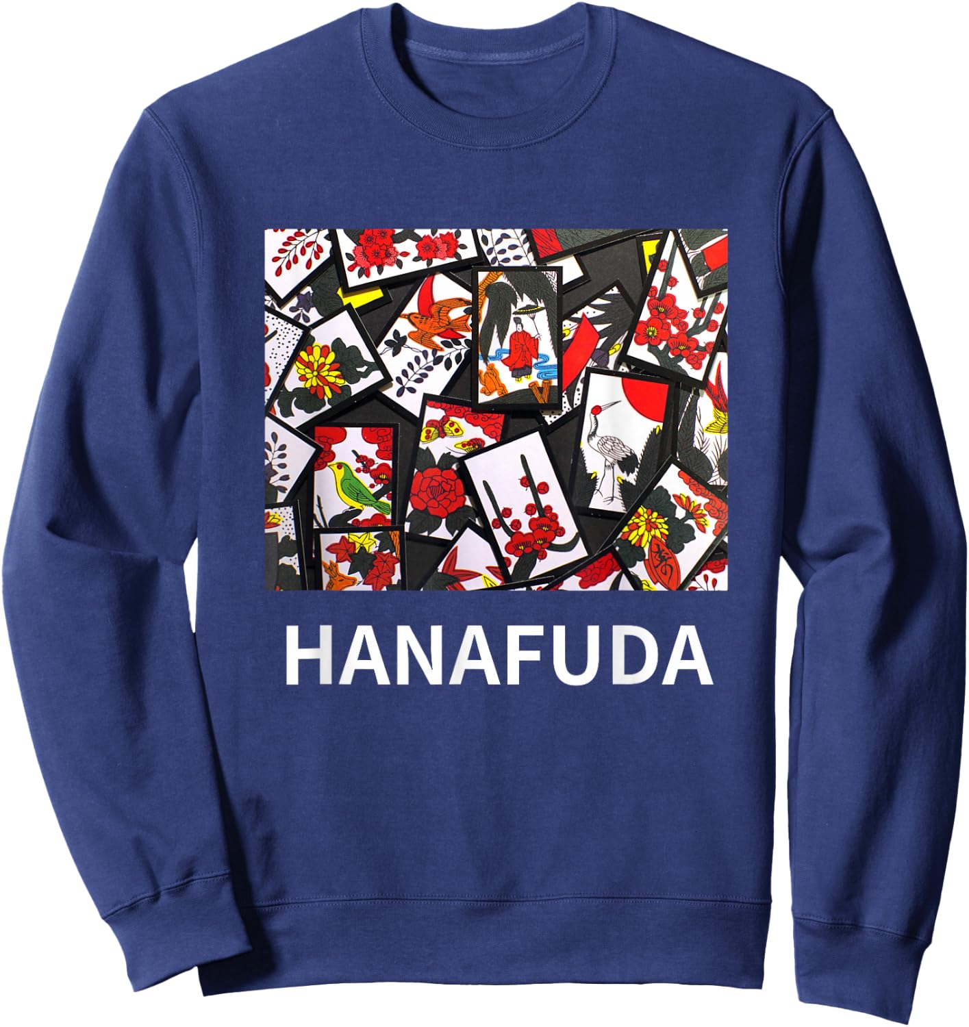 Hanafuda Japan Card Game Sweatshirt - Sweatshirt | Navy
