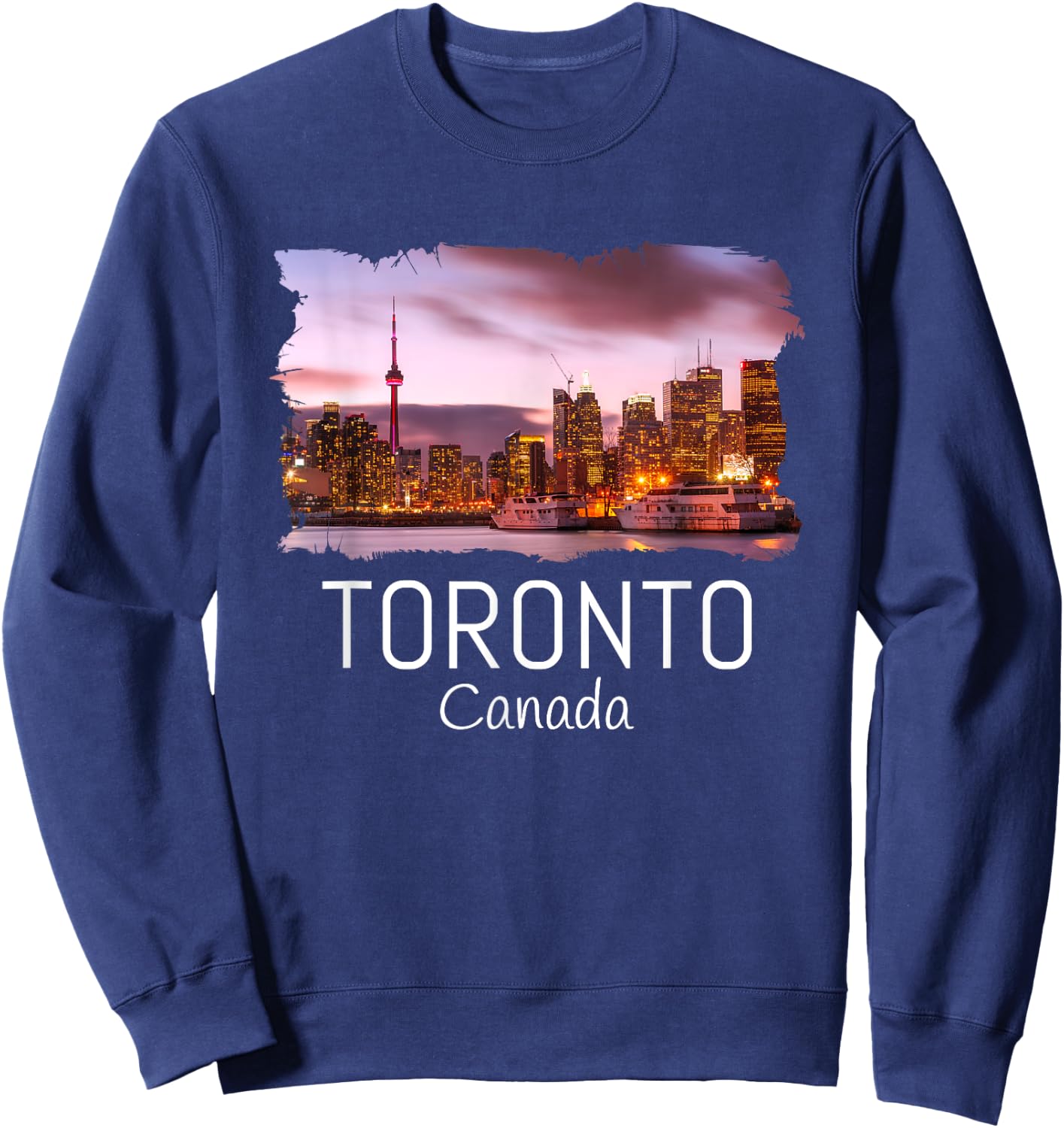 Toronto Skyline CN Tower Travel Souvenir Gift Toronto Canada Sweatshirt - Sweatshirt | Navy