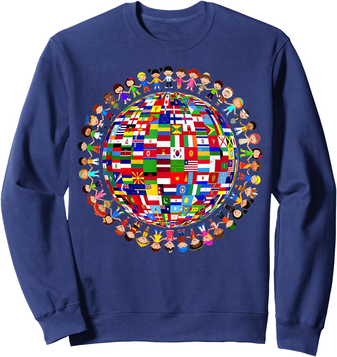 National Flags Circle World Peace International Day Of Peace Sweatshirt - Sweatshirt | Navy