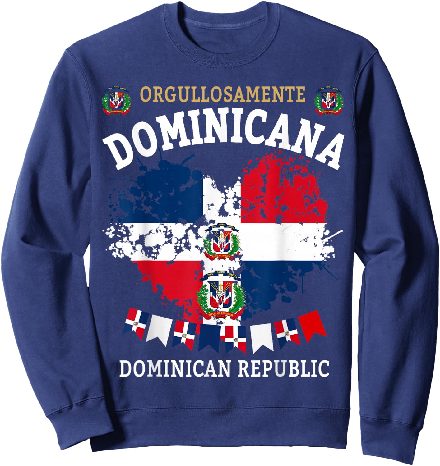 Republica Dominicana & Hispanic Dominican Flag Sweatshirt - Sweatshirt | Navy