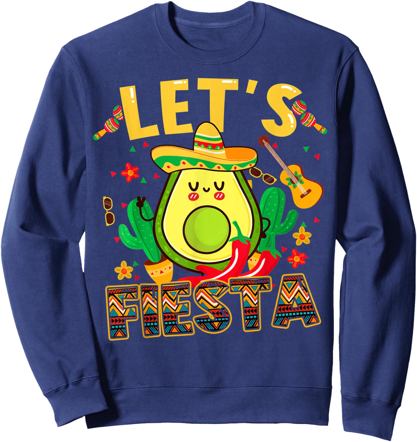 Funny Cinco De Mayo Lets Fiesta Avocado Kids Toddler Women Sweatshirt - Sweatshirt | Navy