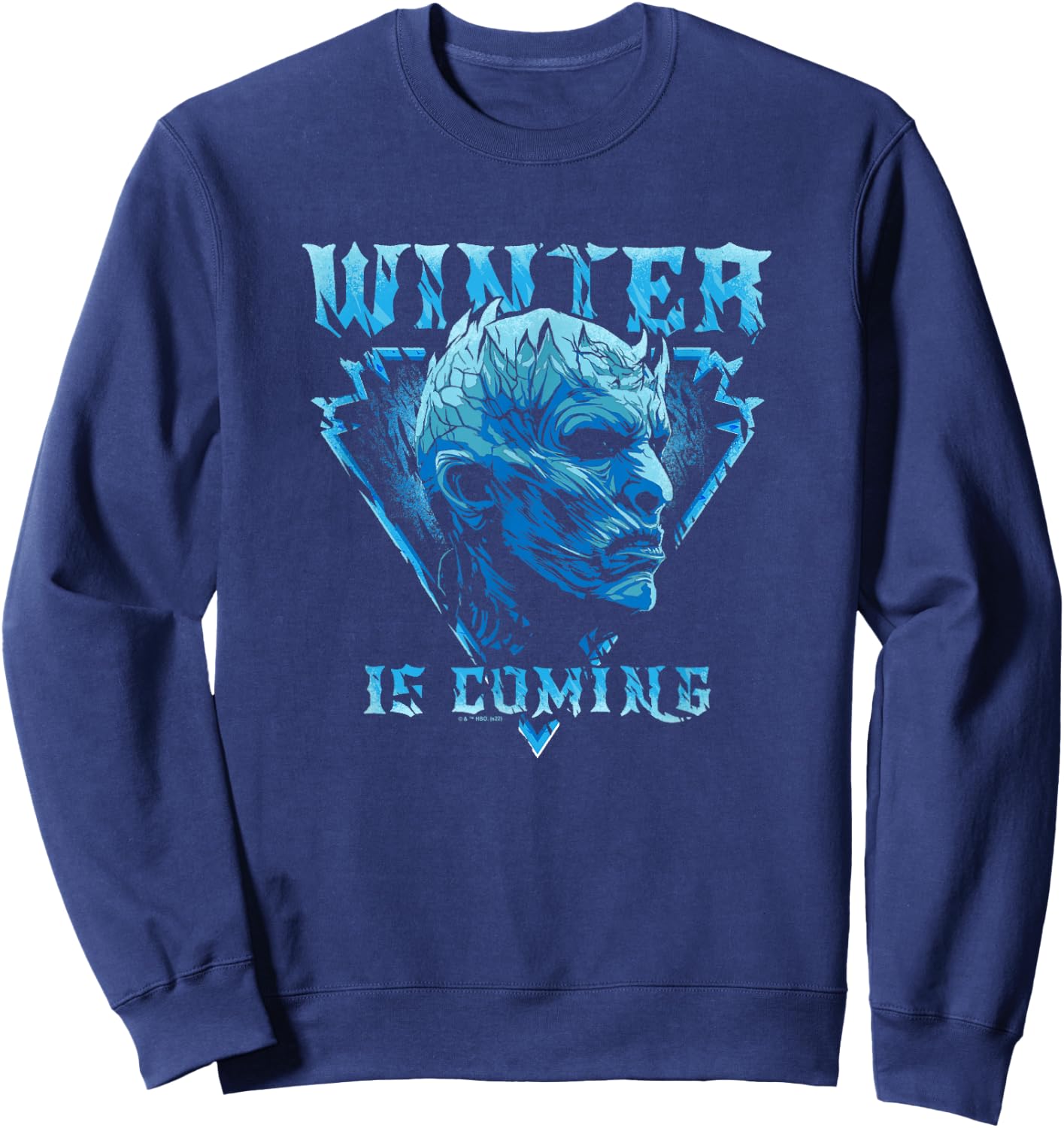 Game Of Thrones Winter Is Coming Night King Side Portrait Sweatshirt - Sweatshirt | Navy