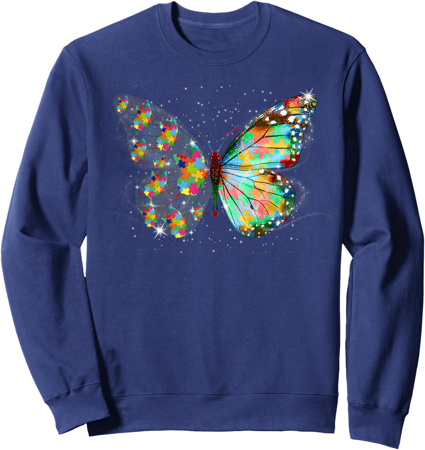 Autism Awareness Kindness Butterfly Peace Lover Men Women Sweatshirt - Sweatshirt | Navy