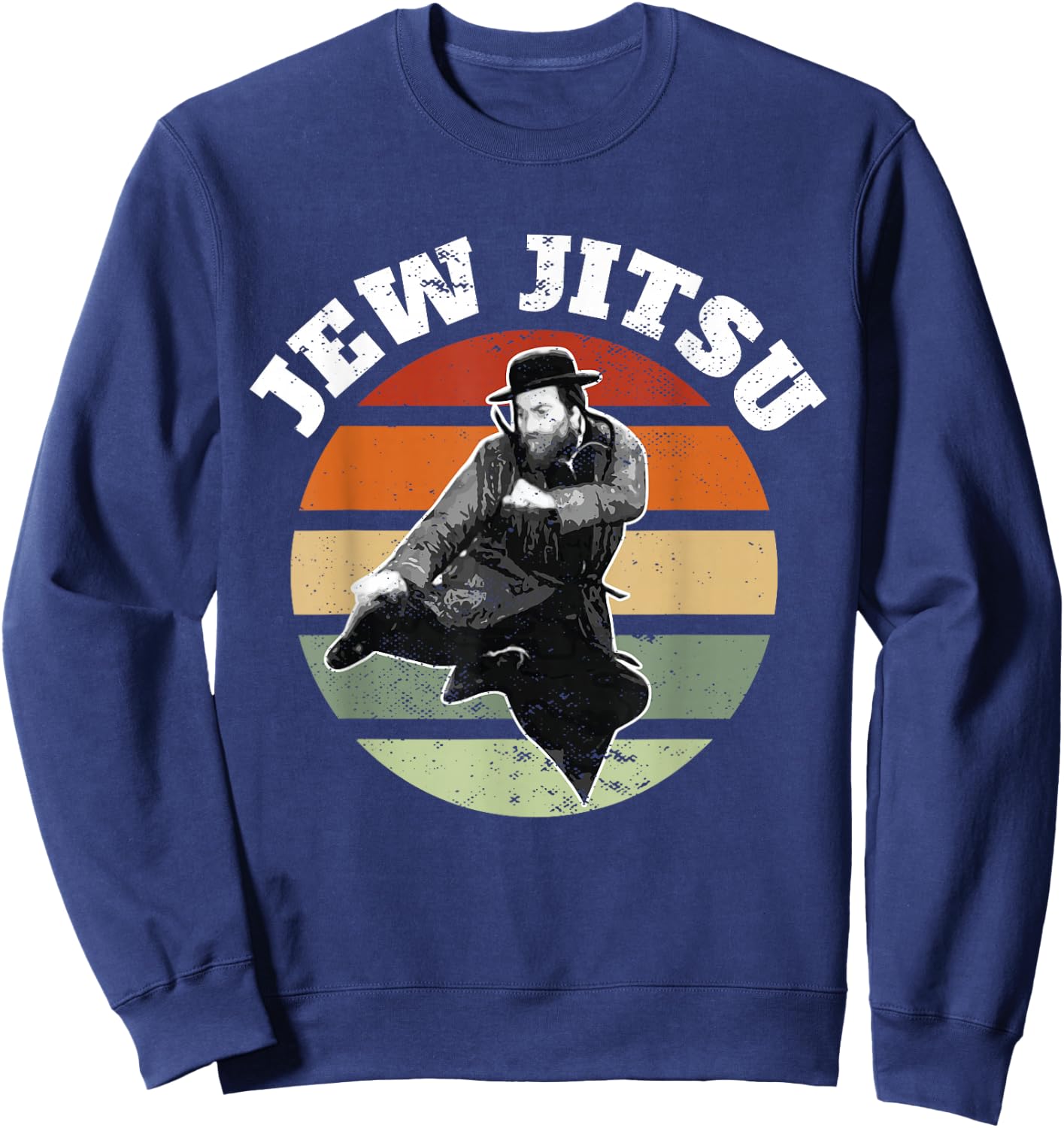 Jew Jitsu Funny Jewish Rabbi Martial Arts BJJ Jiu Jitsu Sweatshirt - Sweatshirt | Navy