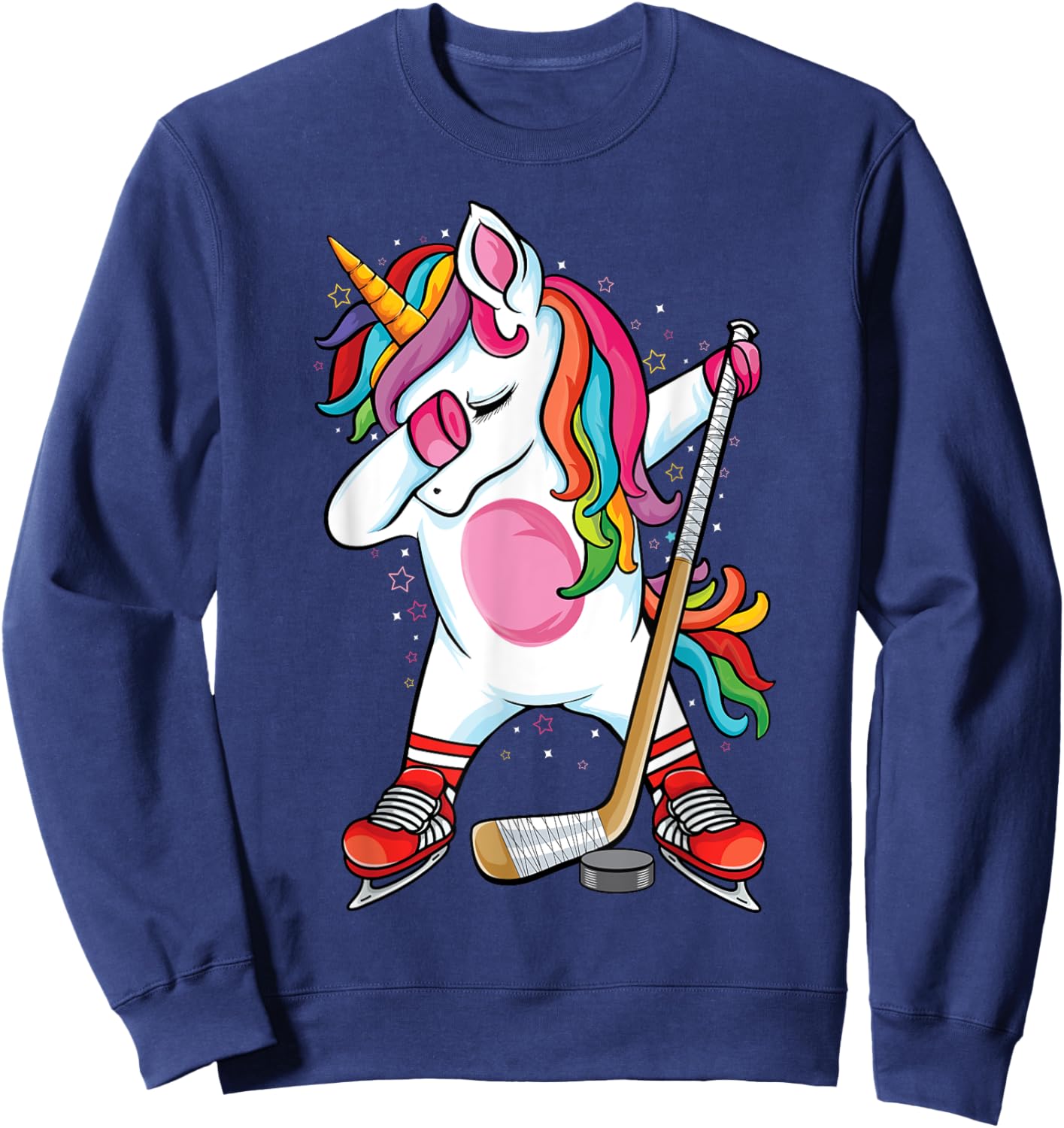 Dabbing Unicorn Ice Hockey Kids Boys Girls funny ice Hockey Sweatshirt - Sweatshirt | Navy
