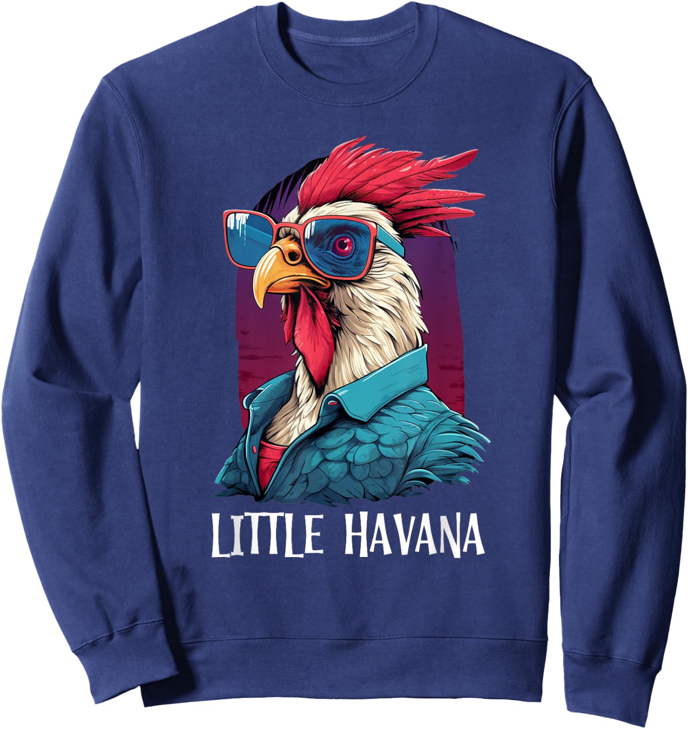 Little Havana Cuban Style, Funny Rooster 305 Miami Souvenir Sweatshirt - Sweatshirt | Navy