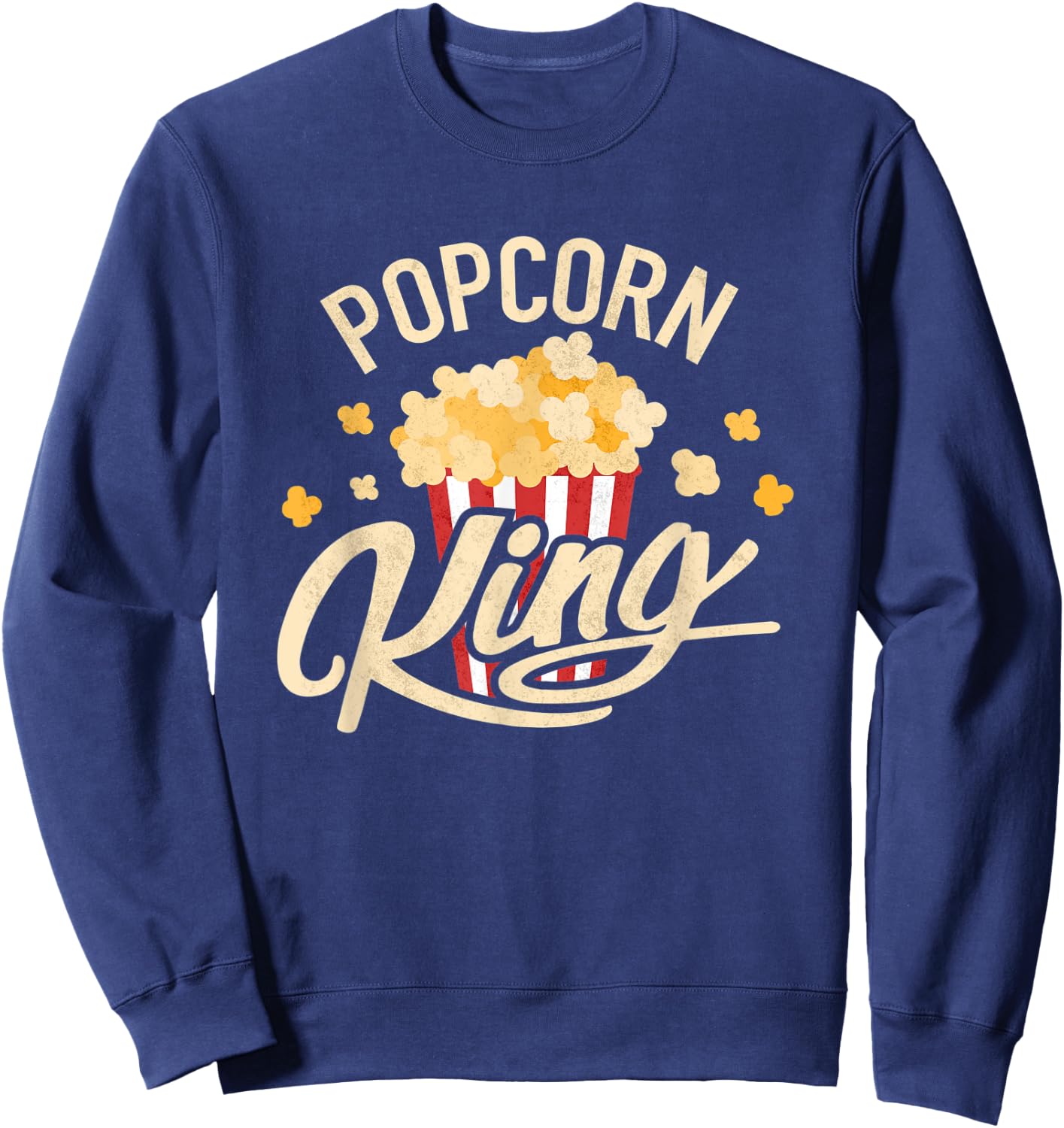 Funny Popcorn King Cute Snack Cinema Men Boys Kids Costume Sweatshirt - Sweatshirt | Navy