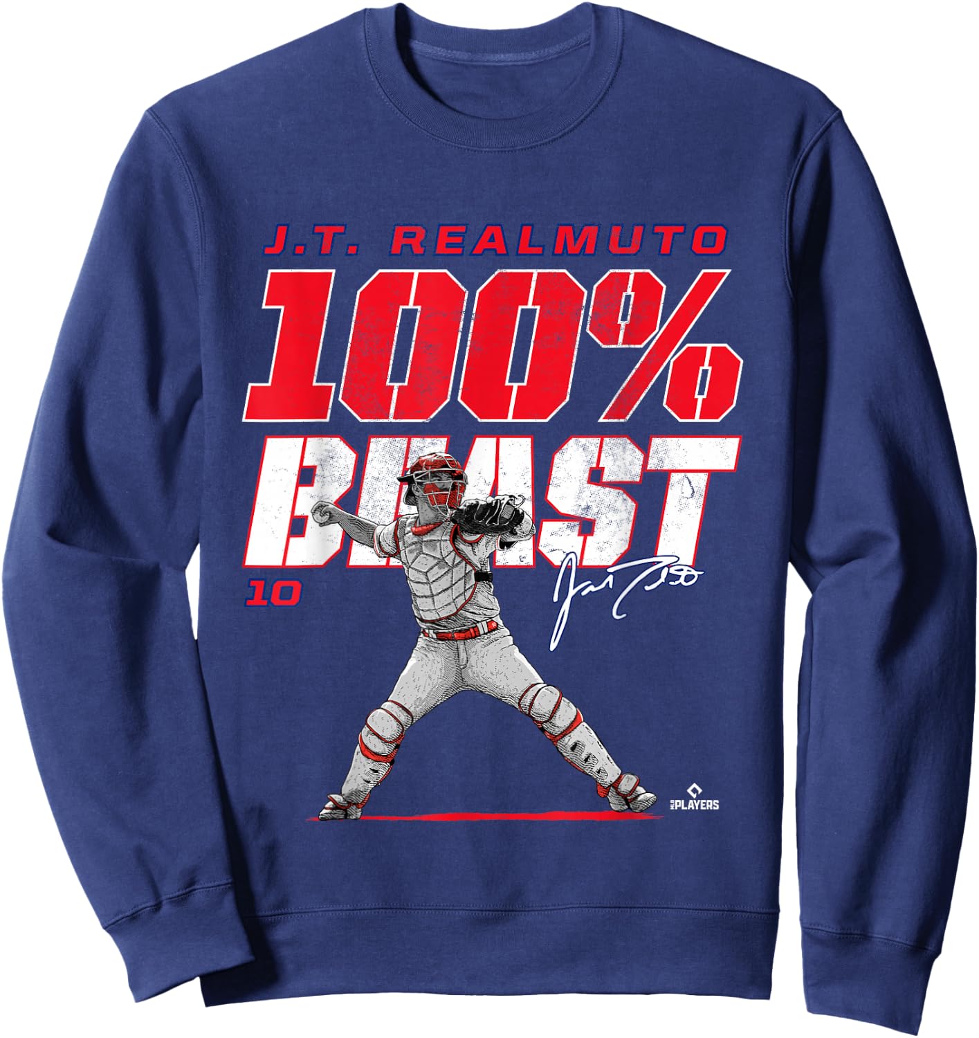 100% Beast JT Realmuto Philadelphia MLBPA Sweatshirt - Sweatshirt | Navy