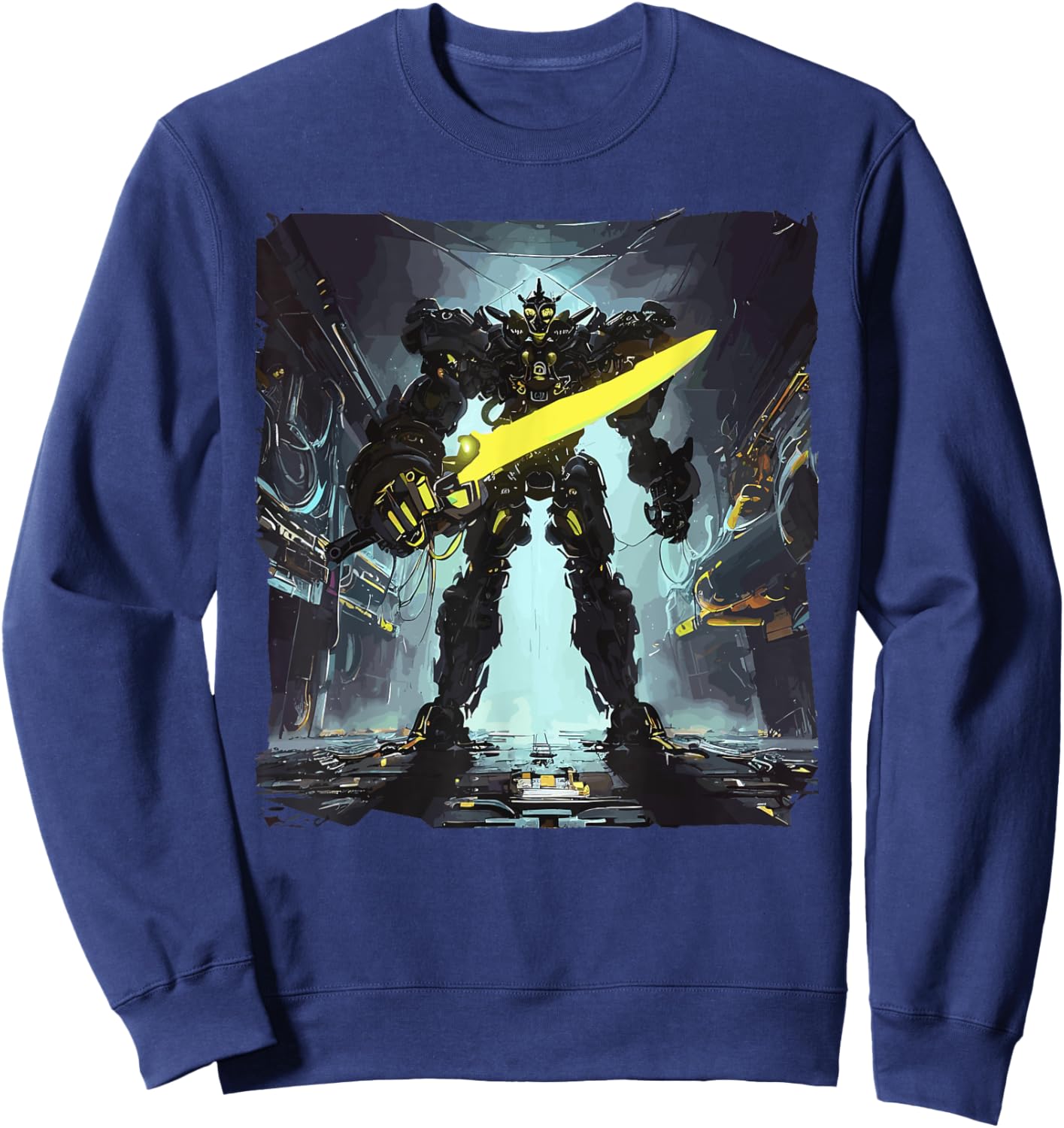 Battlemech Cyberpunk Sci-Fi Mech Warrior Sci-Fi Robot Sweatshirt - Sweatshirt | Navy