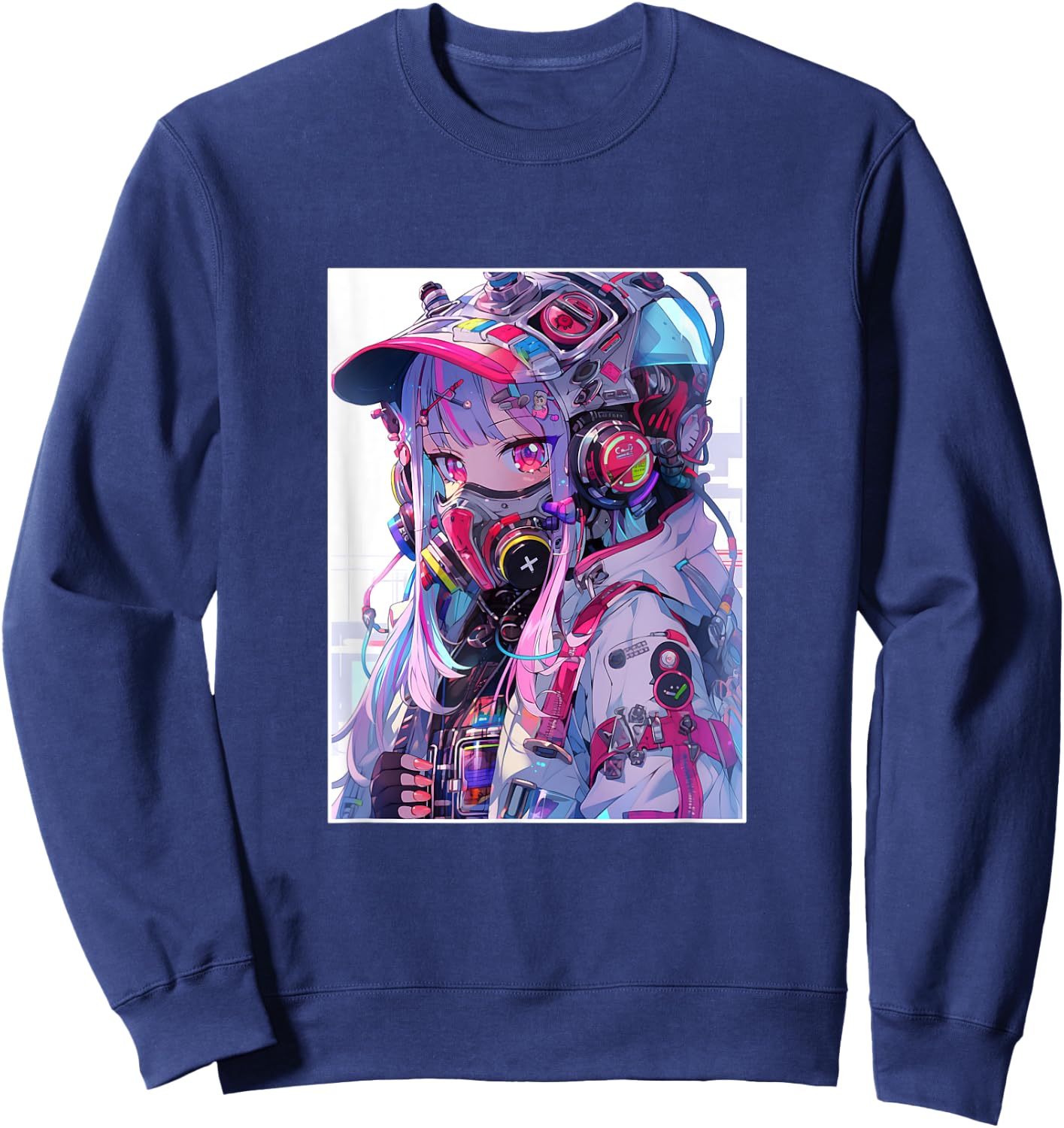 Anime Girl Anime Otaku Japanese Aesthetic Sweatshirt - Sweatshirt | Navy