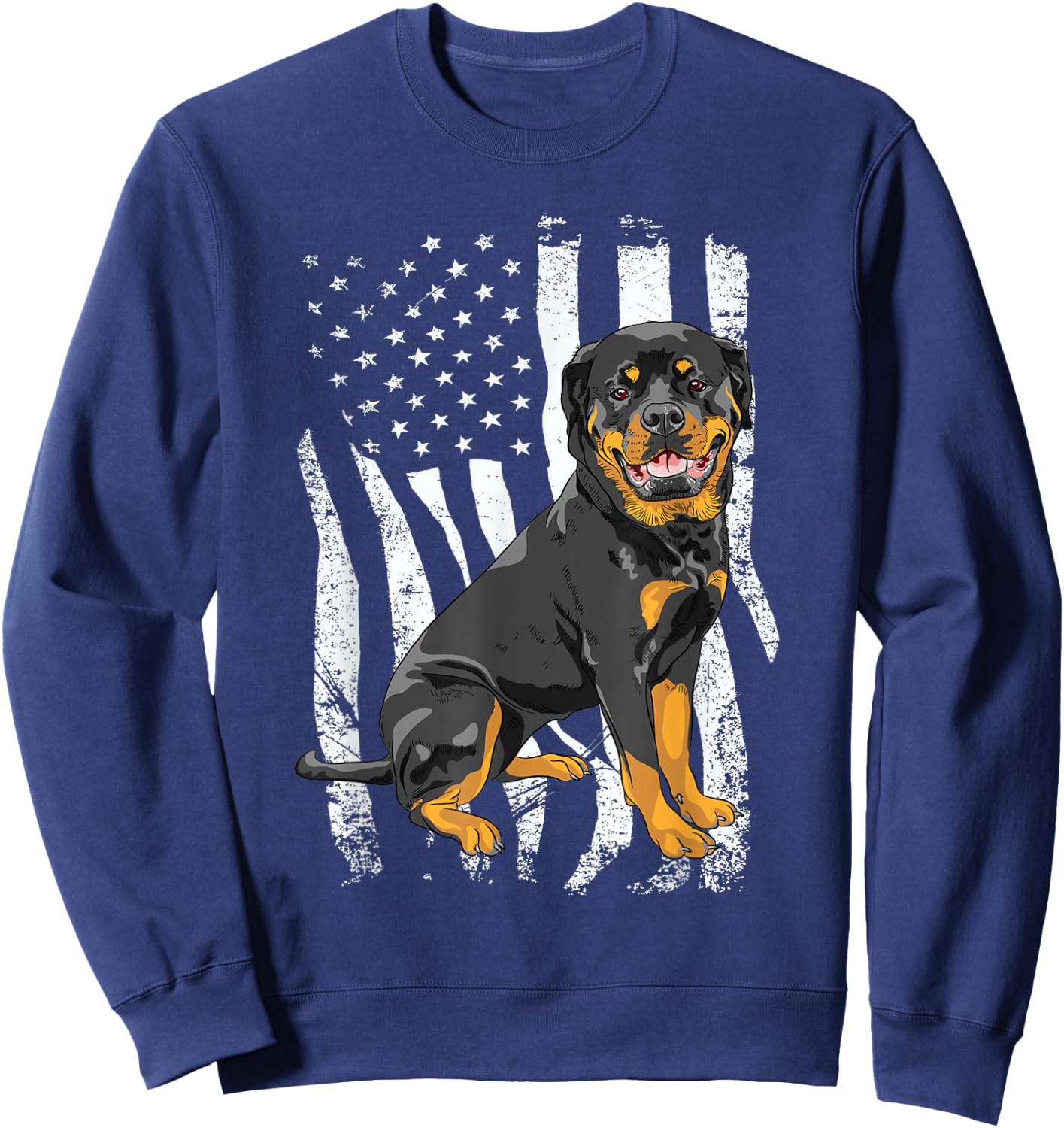 Rottweiler - USA American Flag Puppy Lover Dog Breeder Sweatshirt - Sweatshirt | Navy
