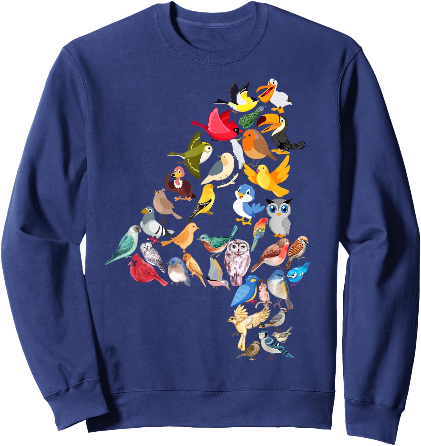 Kids 4th Birthday Birds Themed 4 Year Old Boys Bird Lover Sweatshirt - Sweatshirt | Navy