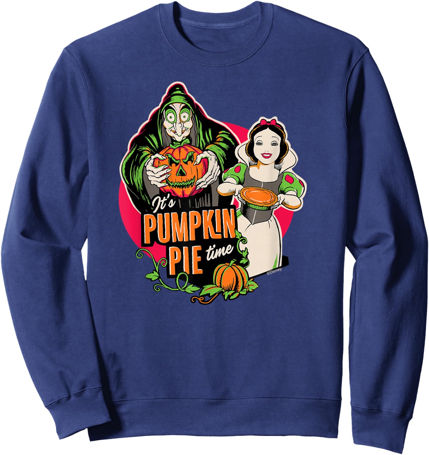 Disney Princess Snow White Queen Pumpkin Pie Time Halloween Sweatshirt - Sweatshirt | Navy