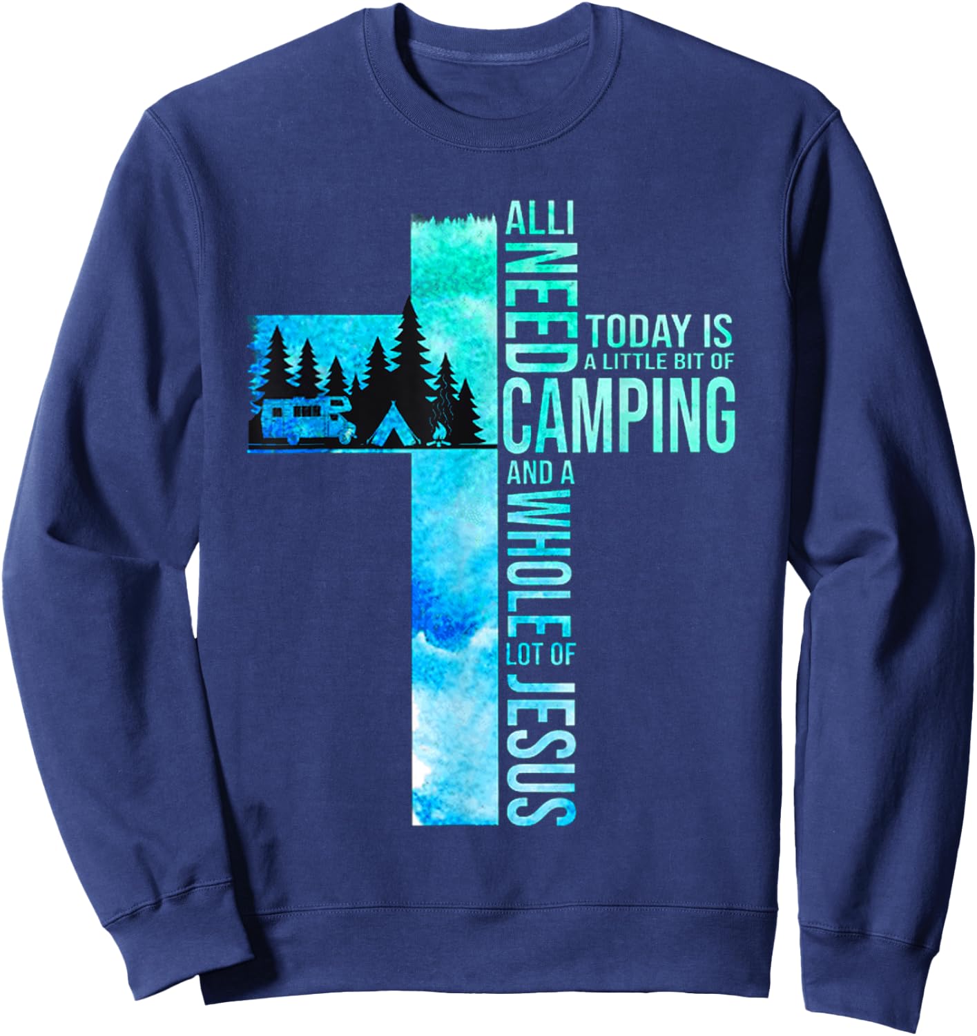 Camping and Jesus Sweatshirt - Sweatshirt | Navy