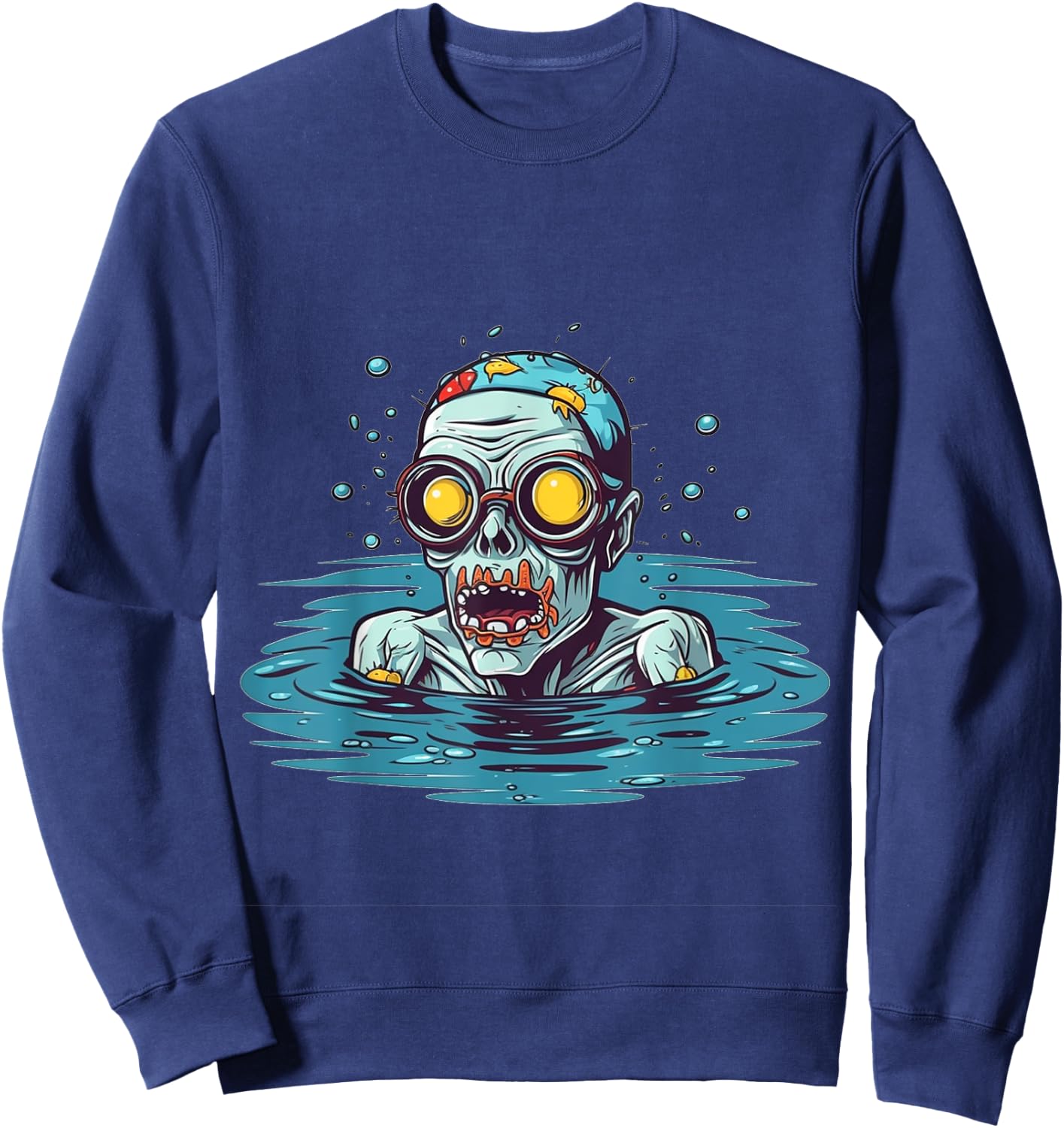 Zombie Swimmer Halloween Costume Swimming Men Women Kids Sweatshirt - Sweatshirt | Navy