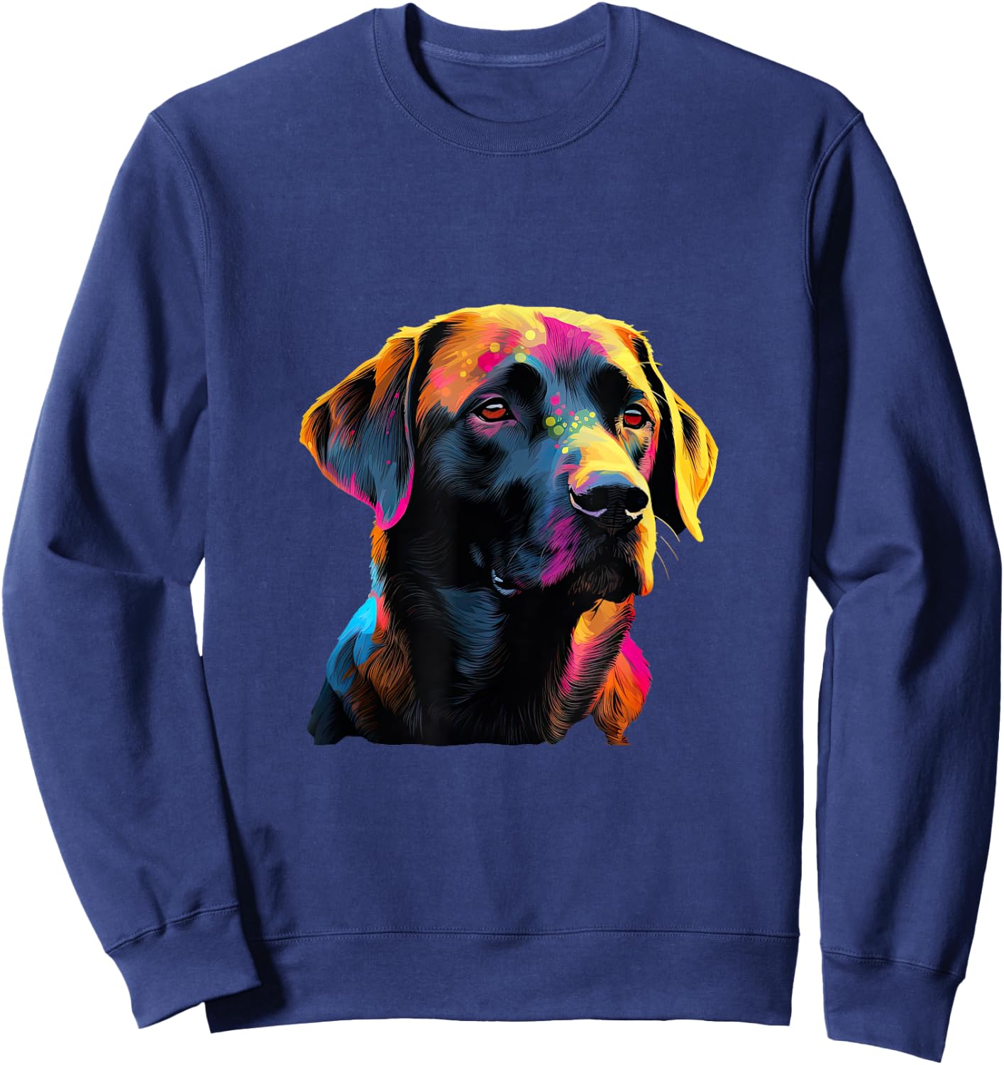 Black Labrador Lover Colorful Pop Art Black Lab Sweatshirt - Sweatshirt | Navy