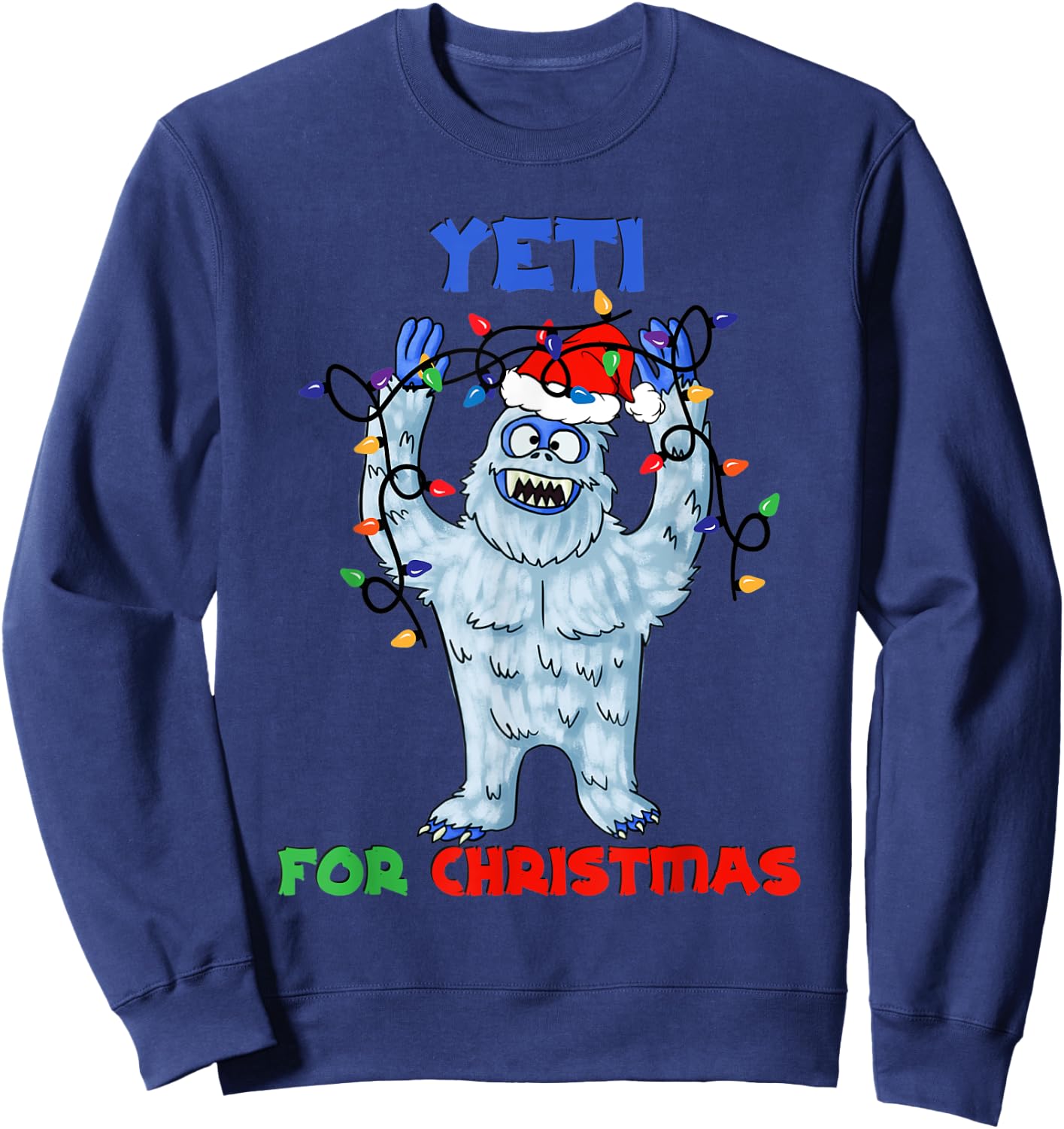 Abominable Snowman Yeti For Christmas Yeti Monster Holiday Sweatshirt - Sweatshirt | Navy