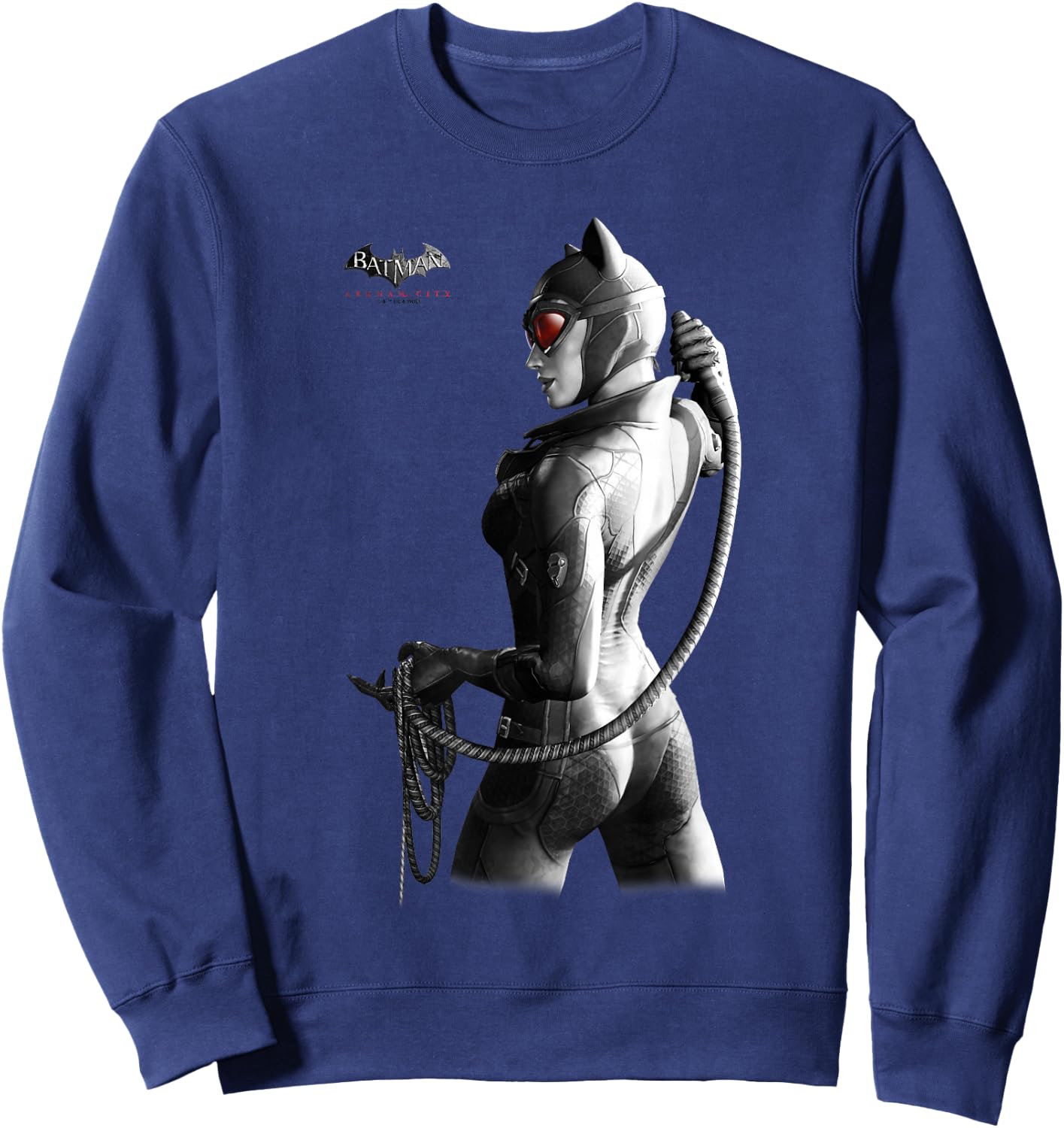 Batman: Arkham City Catwoman Distressed Villain Poster Sweatshirt - Sweatshirt | Navy