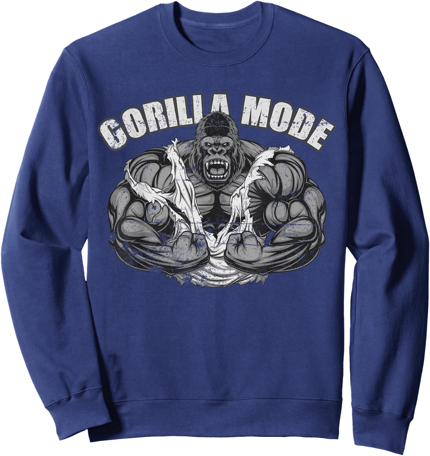 Gorilla Mode Gym Ape Fitness Coach Swole Monkey Sweatshirt - Sweatshirt | Navy
