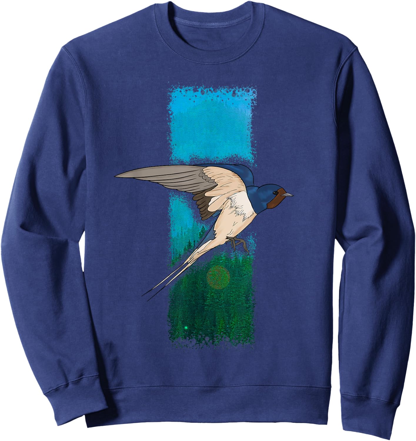 Barn Swallow Backyard Bird Graphic Sweatshirt - Sweatshirt | Navy