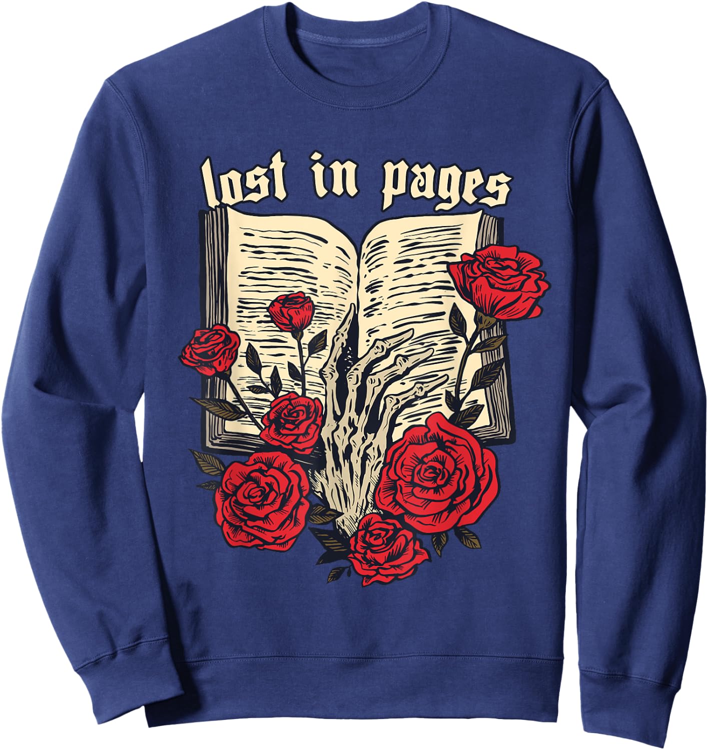 Bookish Lost in Pages Exciting Book Novel Love Reading Books Sweatshirt - Sweatshirt | Navy