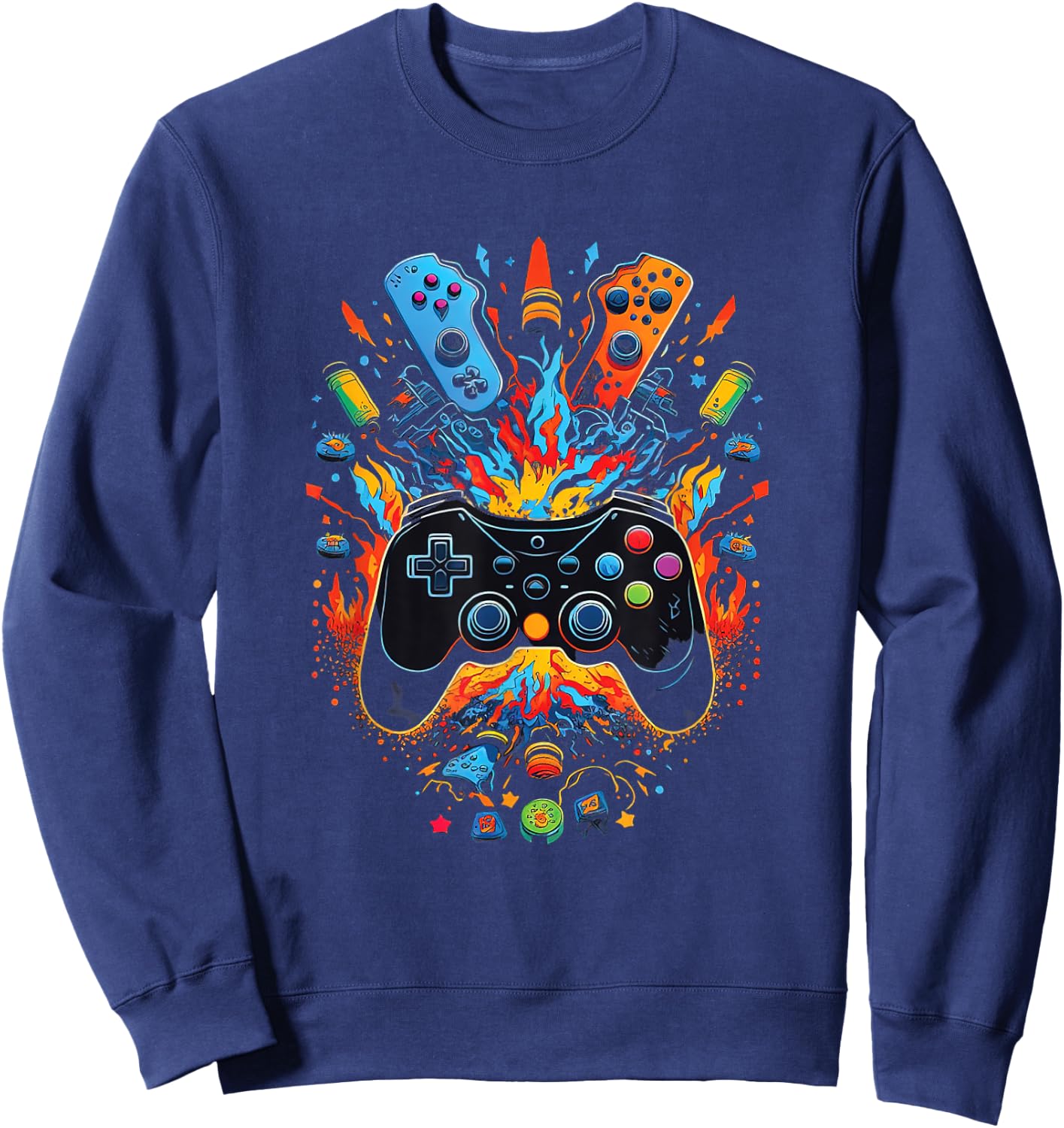 Gamer Aesthetic Graphic Gaming Video Games Boys Teens Kids Sweatshirt - Sweatshirt | Navy