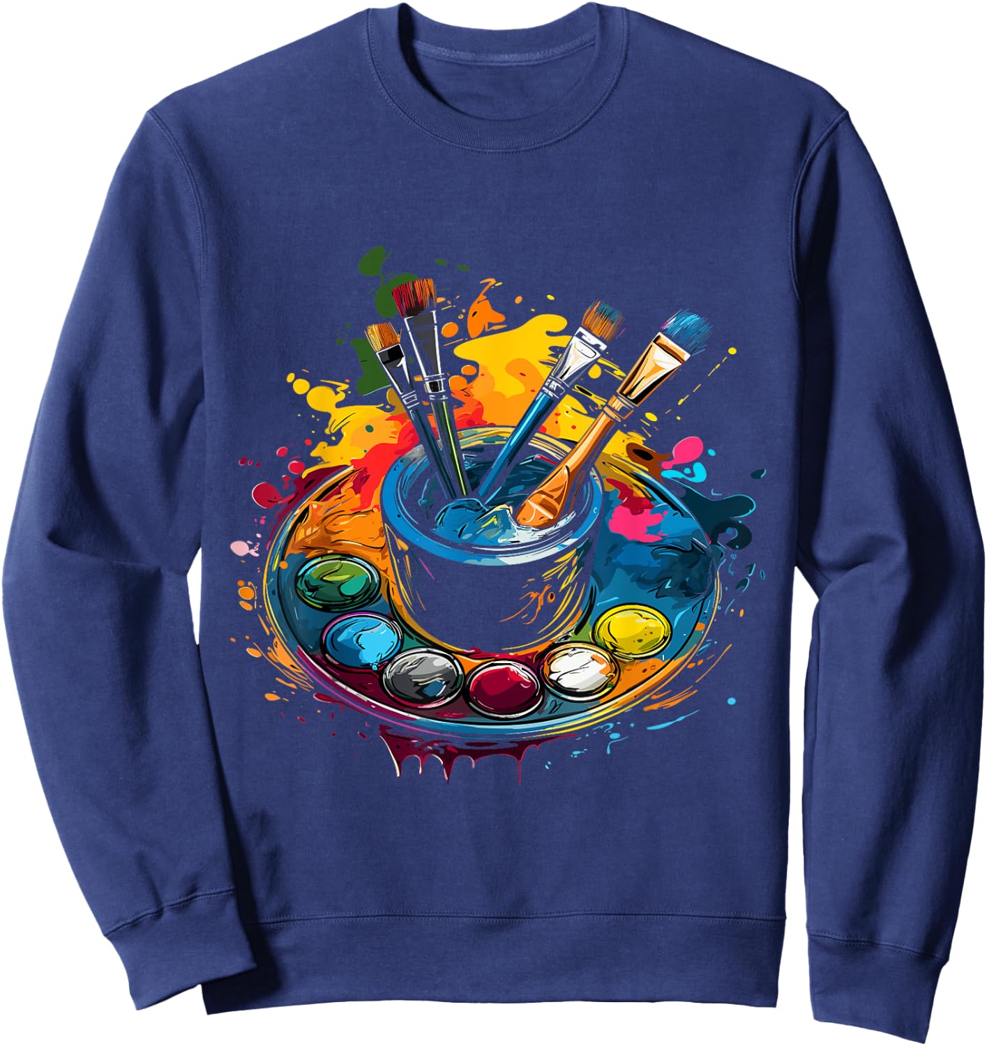 Artist Paint Palette And Brushes Art Sweatshirt - Sweatshirt | Navy