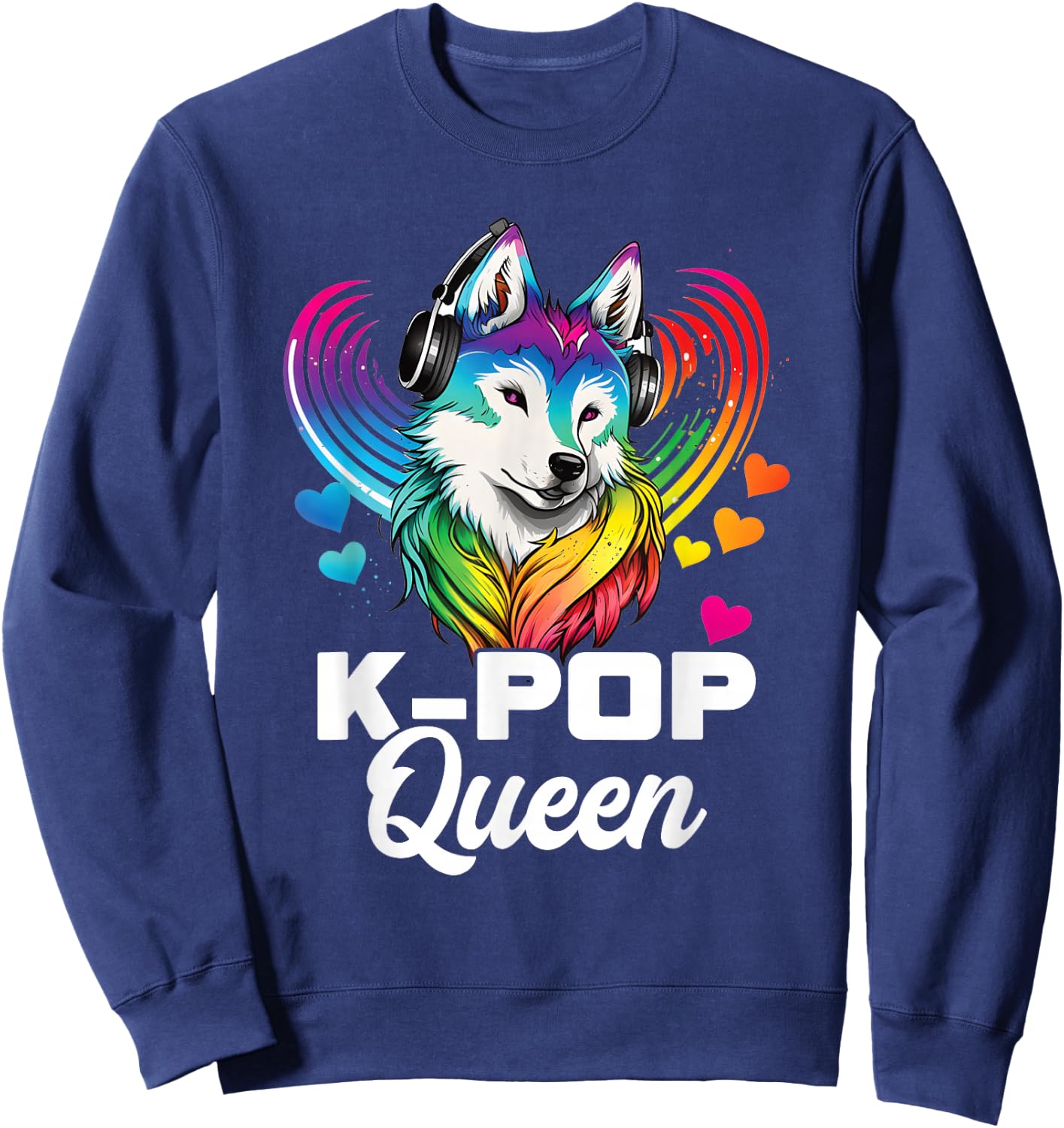 Kpop Queen Bias Wolf Korean Pop Merch K-pop Merchandise Sweatshirt - Sweatshirt | Navy