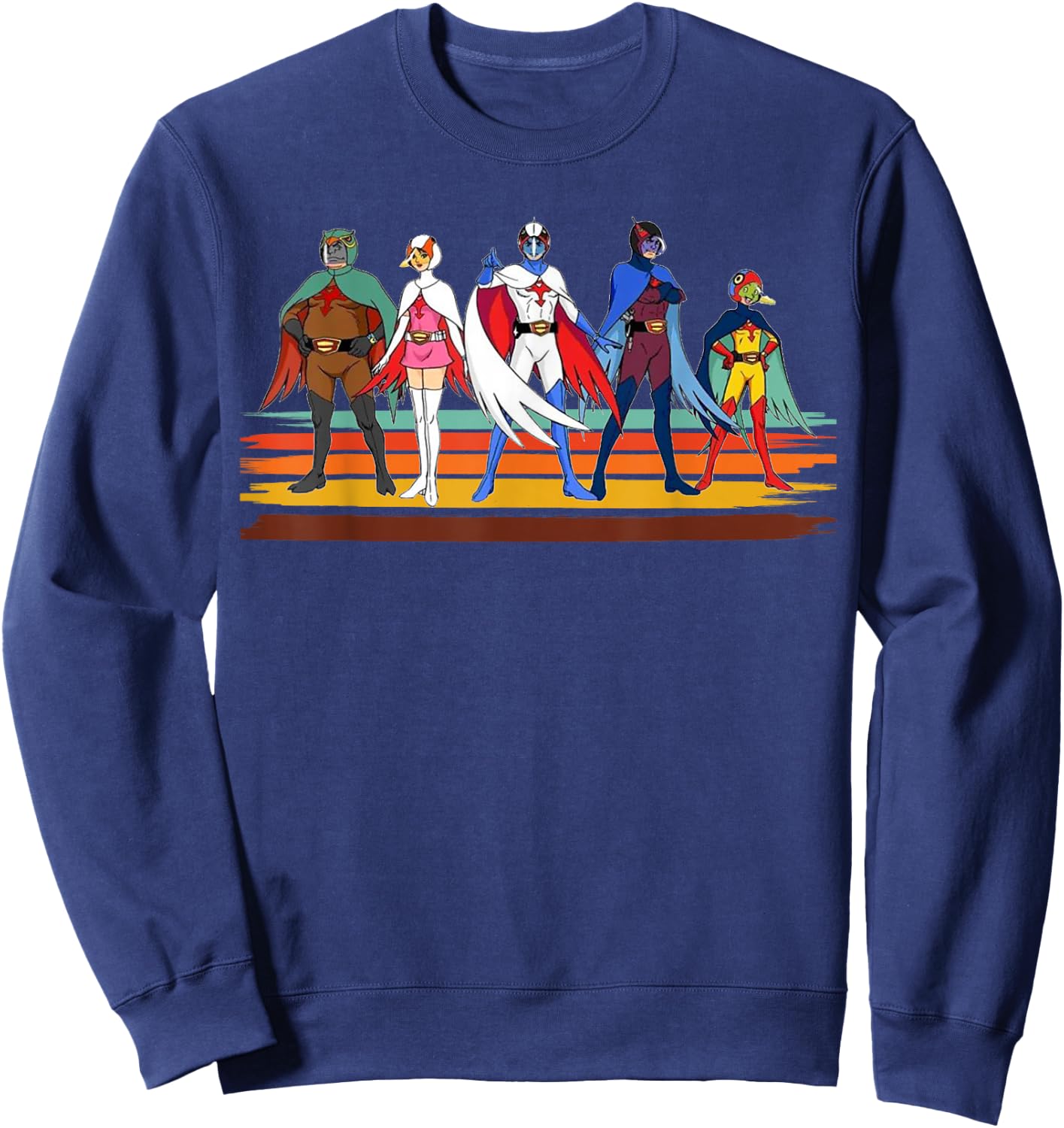 Battle of the planets vintage style brush Stripe Sweatshirt - Sweatshirt | Navy