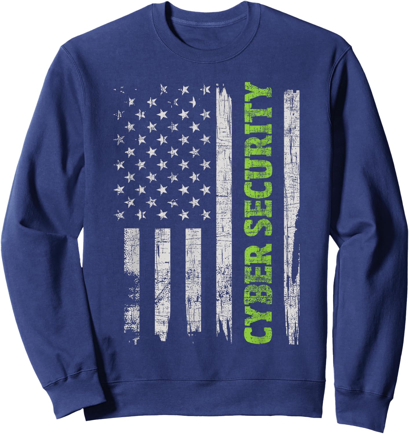 Cybersecurity - USA Flag Computer Engineer Programmer Hacker Sweatshirt - Sweatshirt | Navy