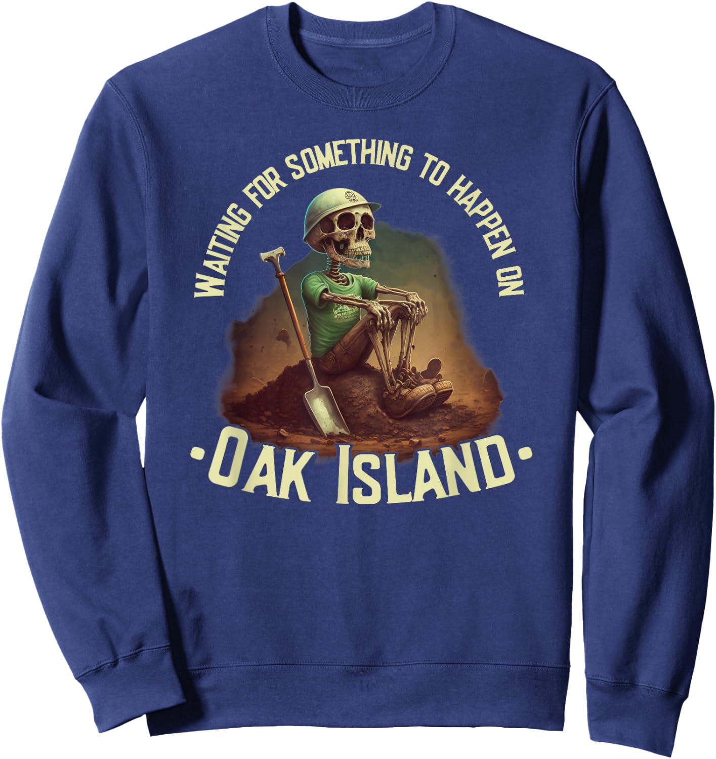 Oak Island Treasure Hunting Skeleton Oak Island Mystery Sweatshirt - Sweatshirt | Navy