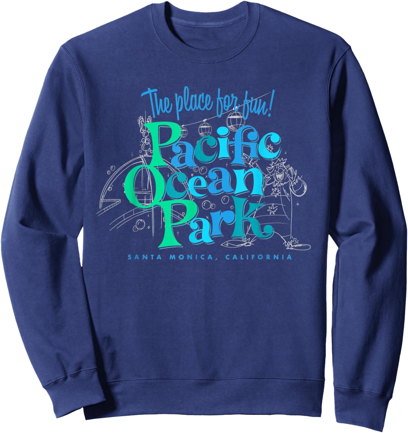 Pacific Ocean Los Angeles Park Retro Vintage Sweatshirt - Sweatshirt | Navy