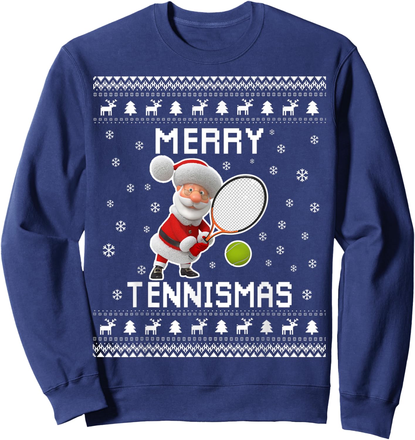 Tennis Ugly Christmas Sweater for Tennis Lovers Sweatshirt - Sweatshirt | Navy