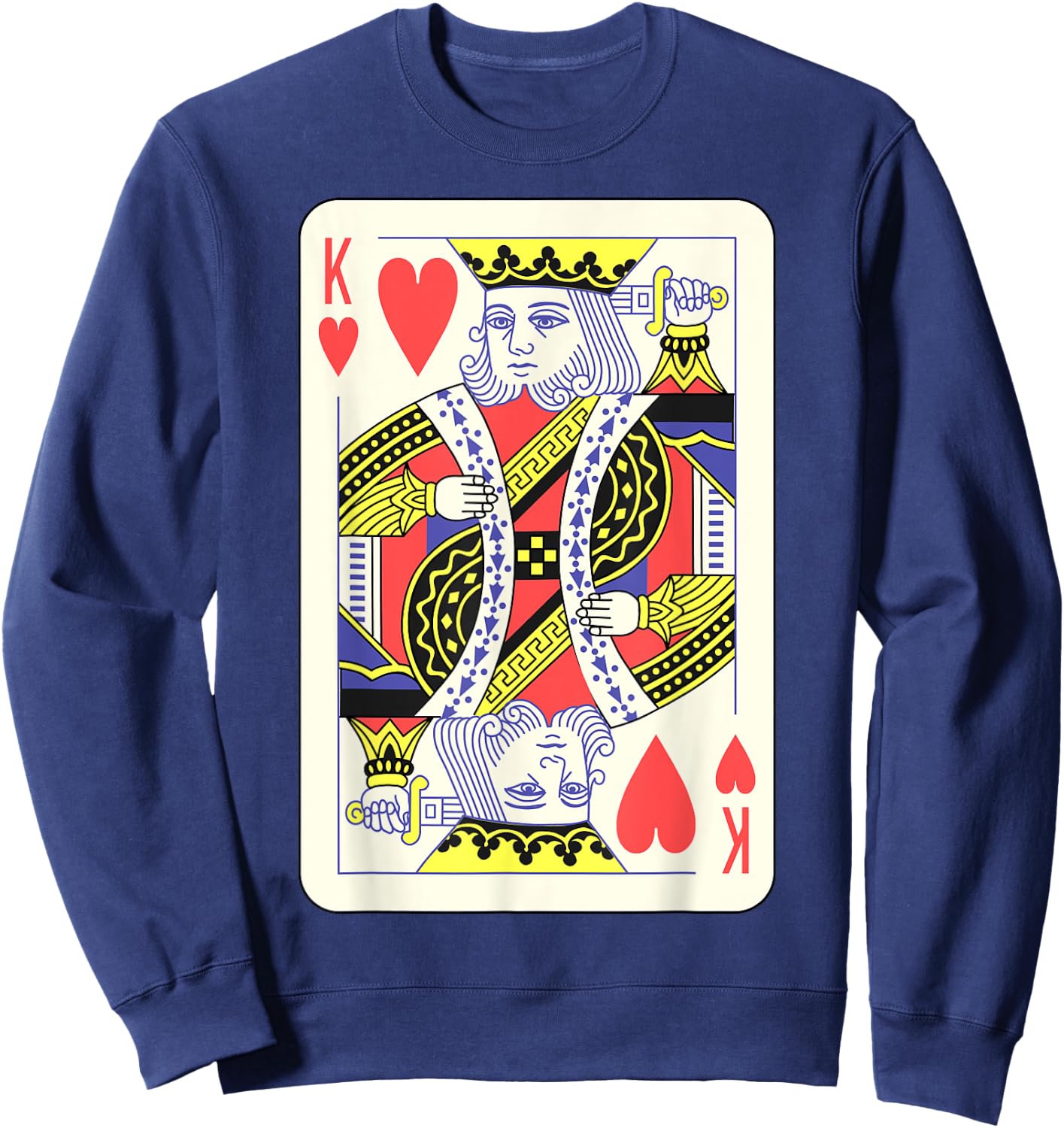 King of Hearts Playing Card | Couples Halloween Costume Sweatshirt - Sweatshirt | Navy