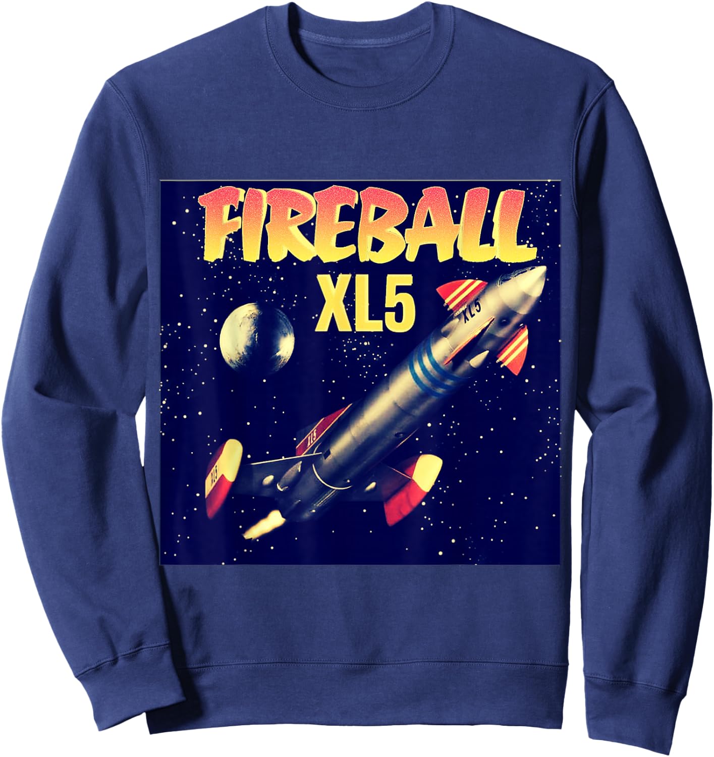 Fireball XL5 Retro Sci-Fi Rocket Sweatshirt - Sweatshirt | Navy