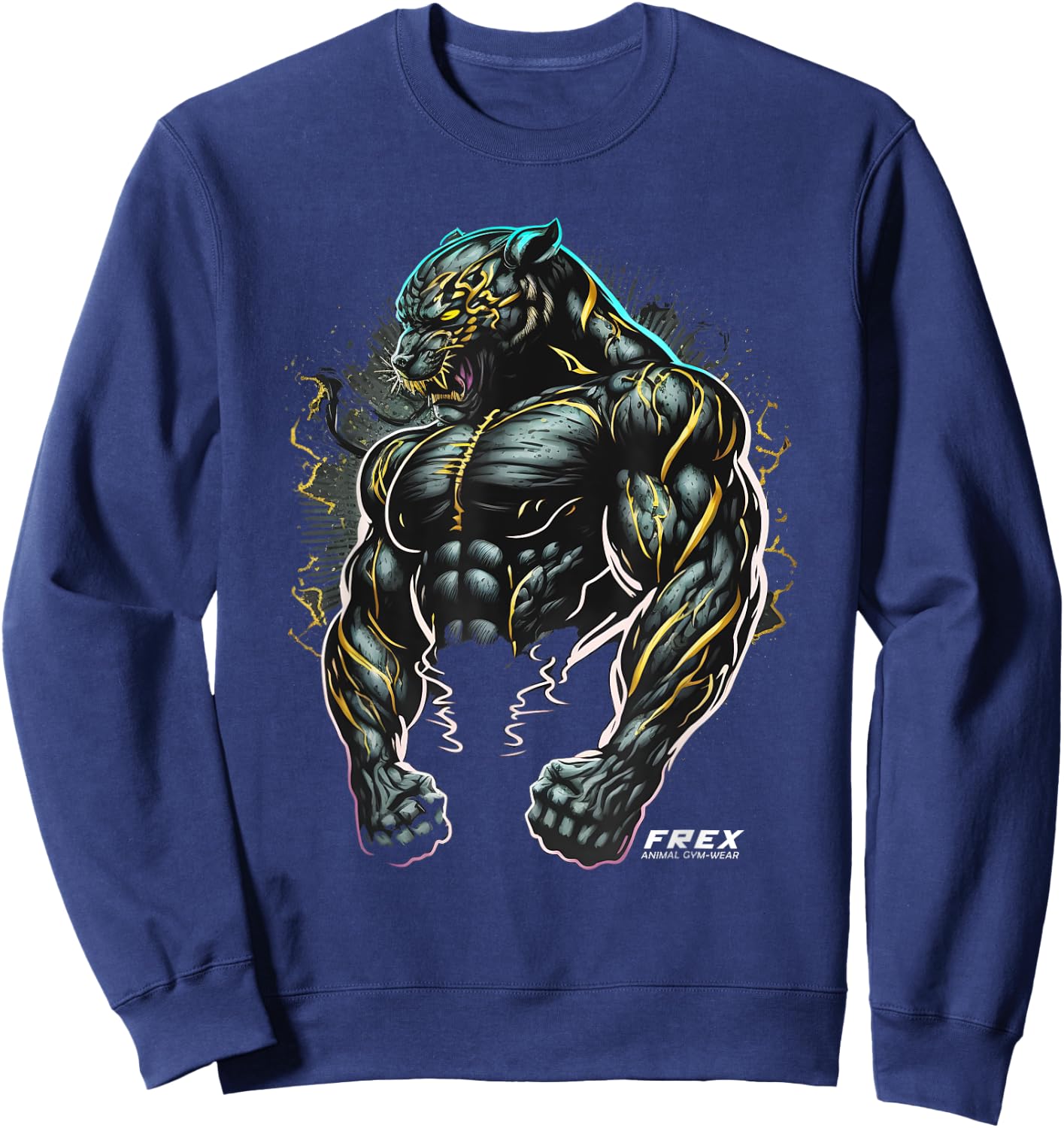 Panther Bodybuilding Fitness Gym Wear Sweatshirt - Sweatshirt | Navy