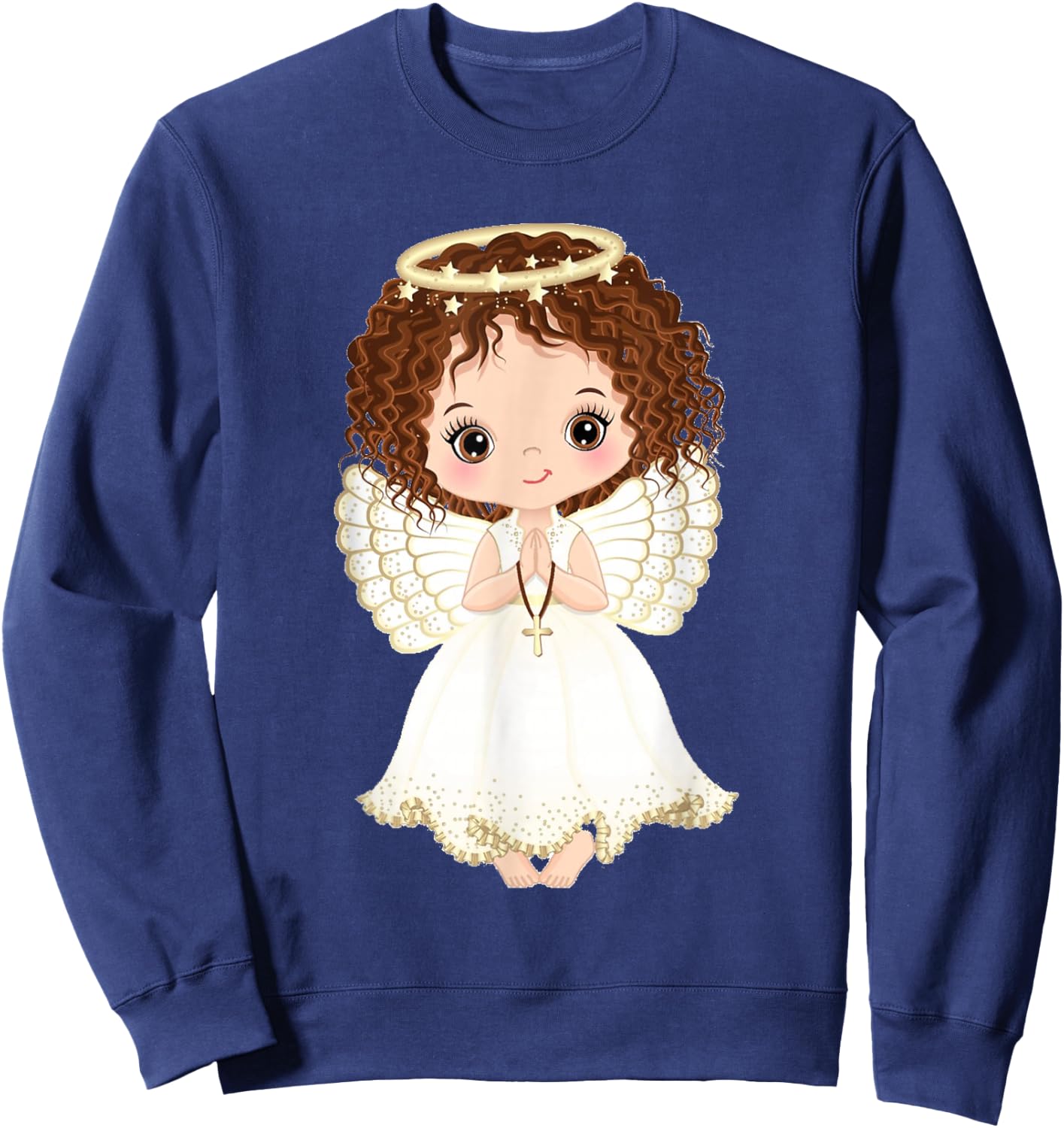 Cute Christmas Angel Red Hair Angel Xmas Church Sweatshirt - Sweatshirt | Navy