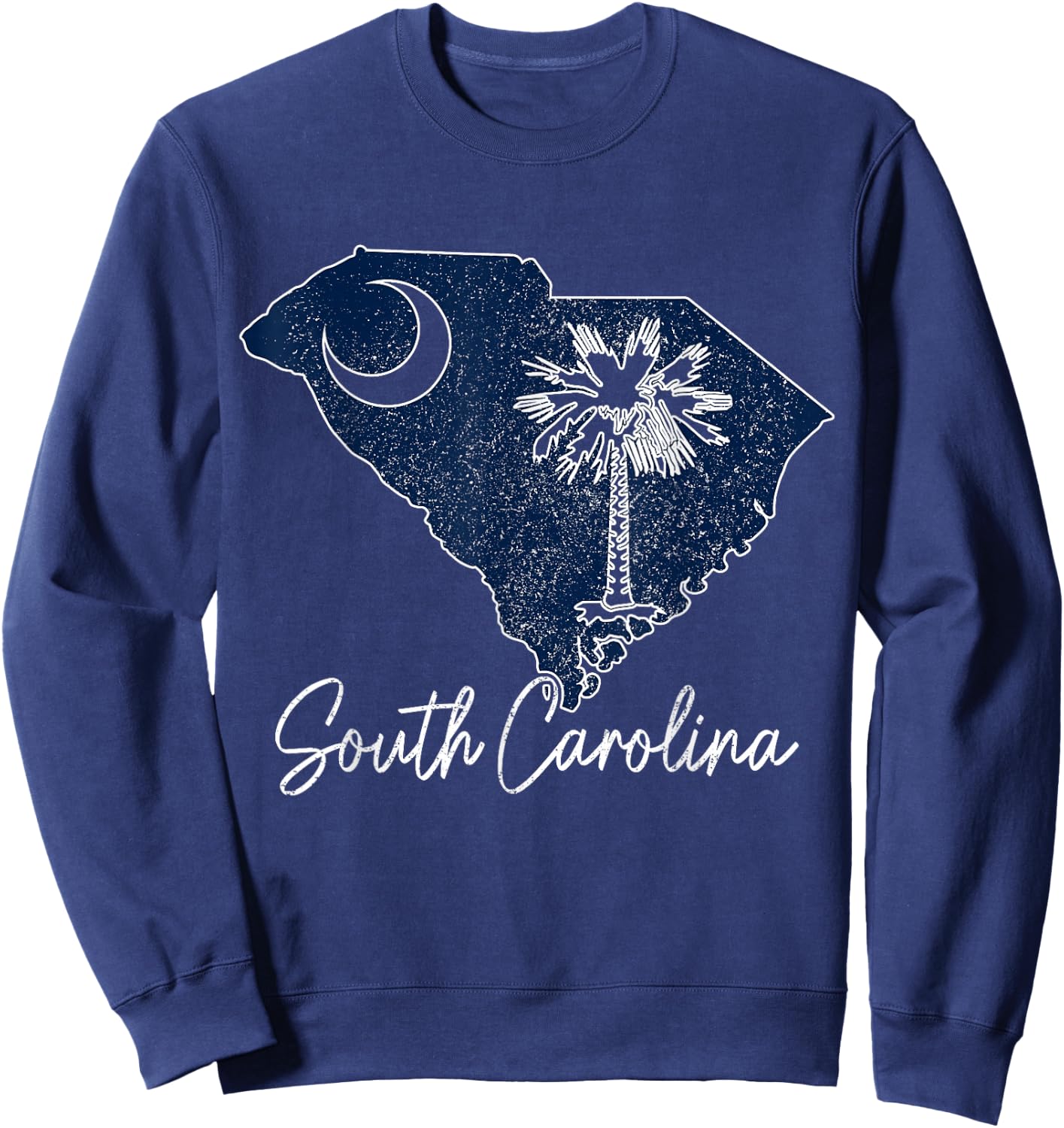 South Carolina Palmetto Moon USA America Pride Vintage Sweatshirt - Sweatshirt | Navy