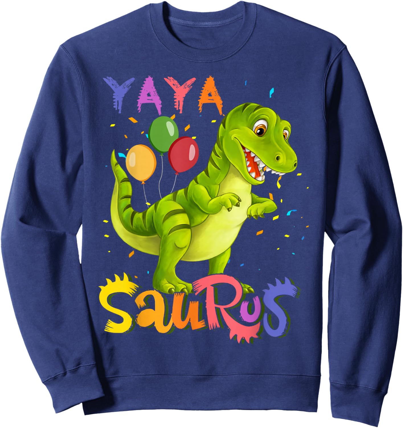 Yayasaurus T Rex Dinosaur Yaya Saurus Family Matching Sweatshirt - Sweatshirt | Navy