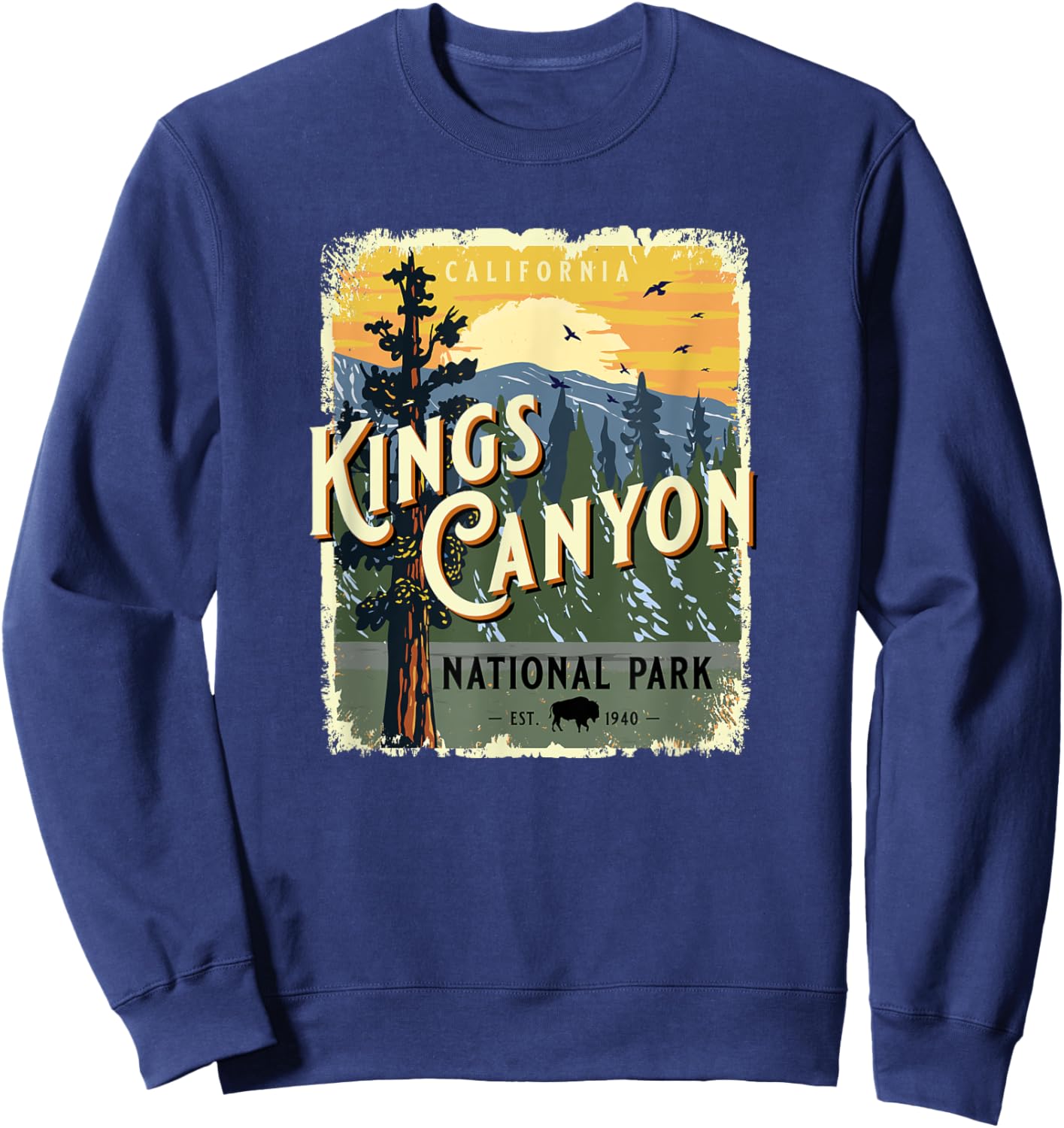 Kings Canyon National Park California USA Vintage Souvenir Sweatshirt - Sweatshirt | Navy