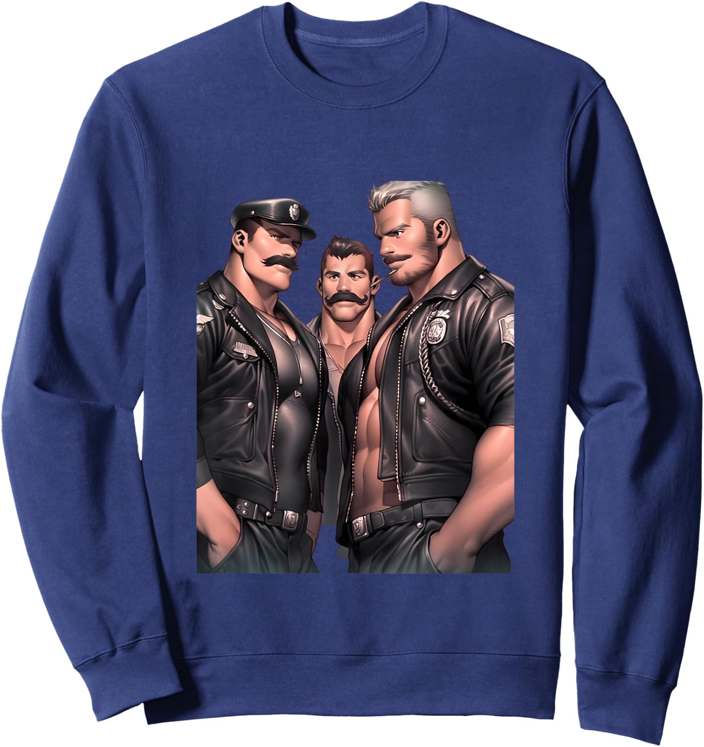 Gay Pride - Leather Gay Daddy Man Bear Kink Gay Bearded Sweatshirt - Sweatshirt | Navy