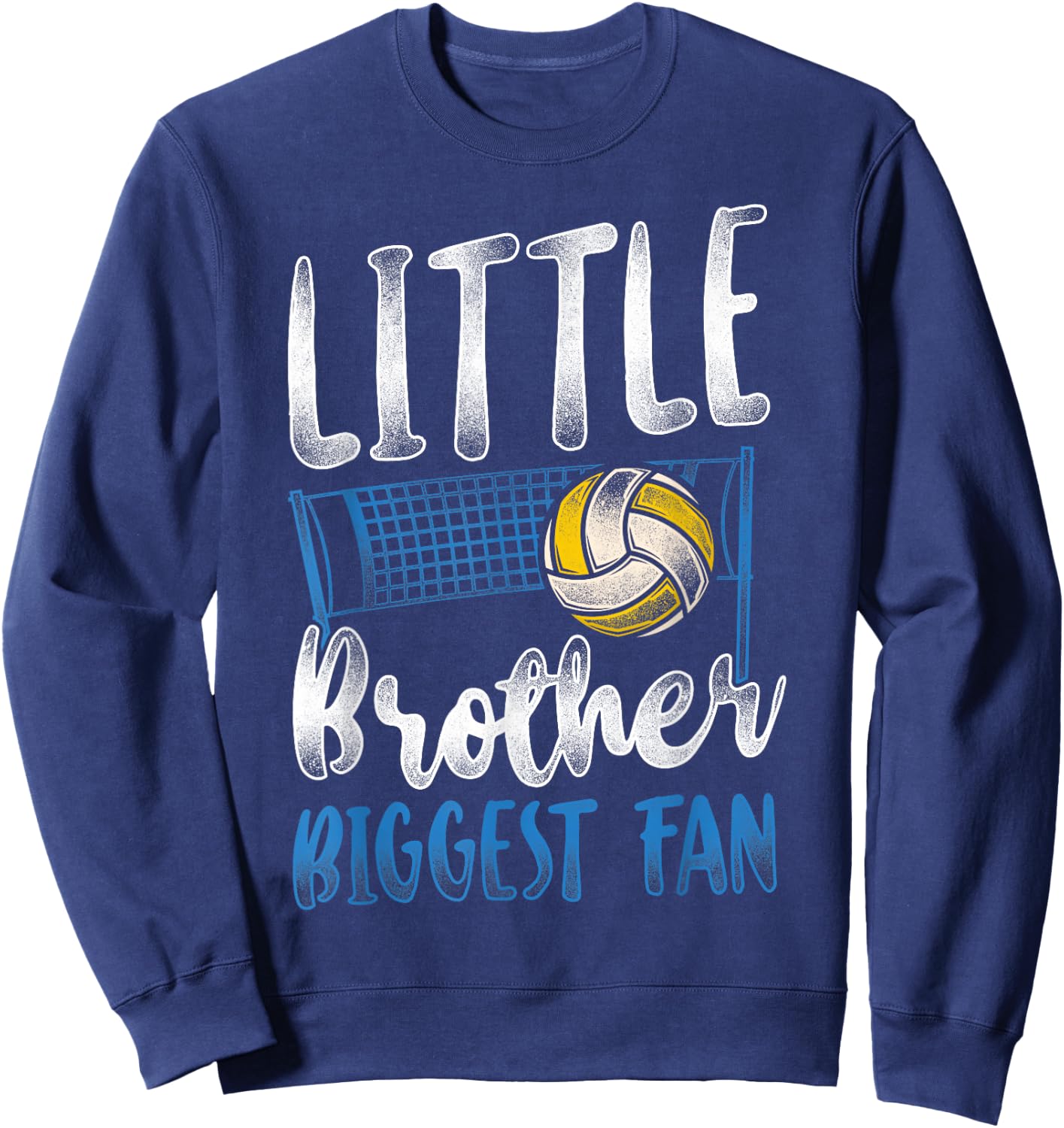 Volleyball Player Team Brother Vintage Little Brother Sweatshirt - Sweatshirt | Navy