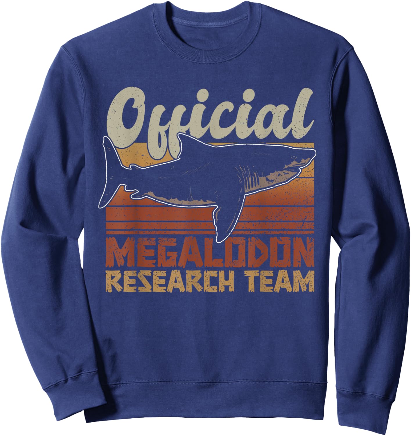 Official Megalodon Research Team - Megalodon Shark Sweatshirt - Sweatshirt | Navy