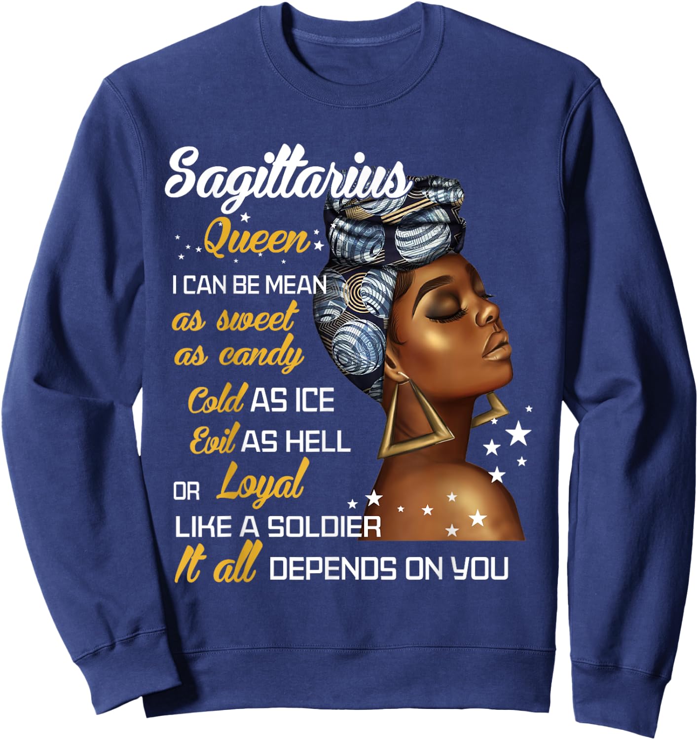 Birthday Gift Sagittarius Queen November or December Women Sweatshirt - Sweatshirt | Navy