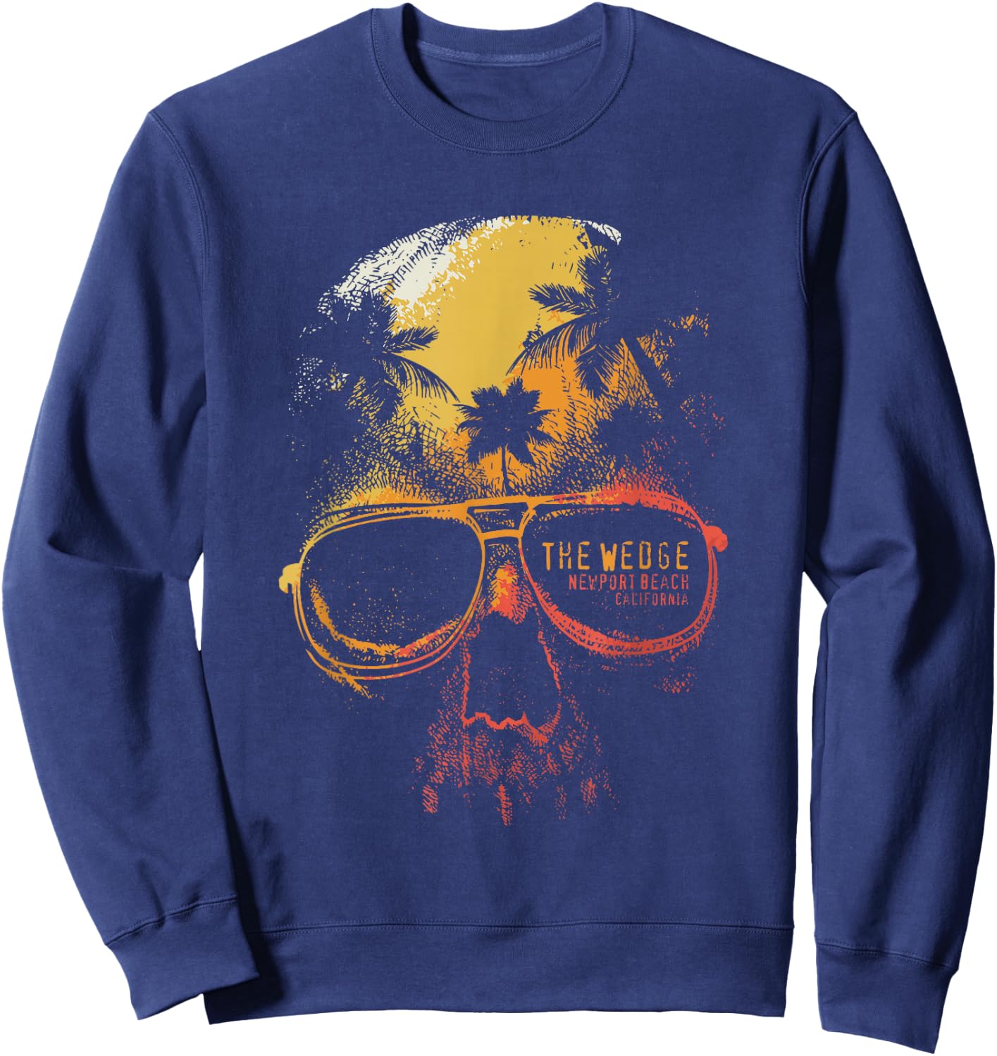 The Wedge Newport Beach Skull Summer California Surfing Sweatshirt - Sweatshirt | Navy