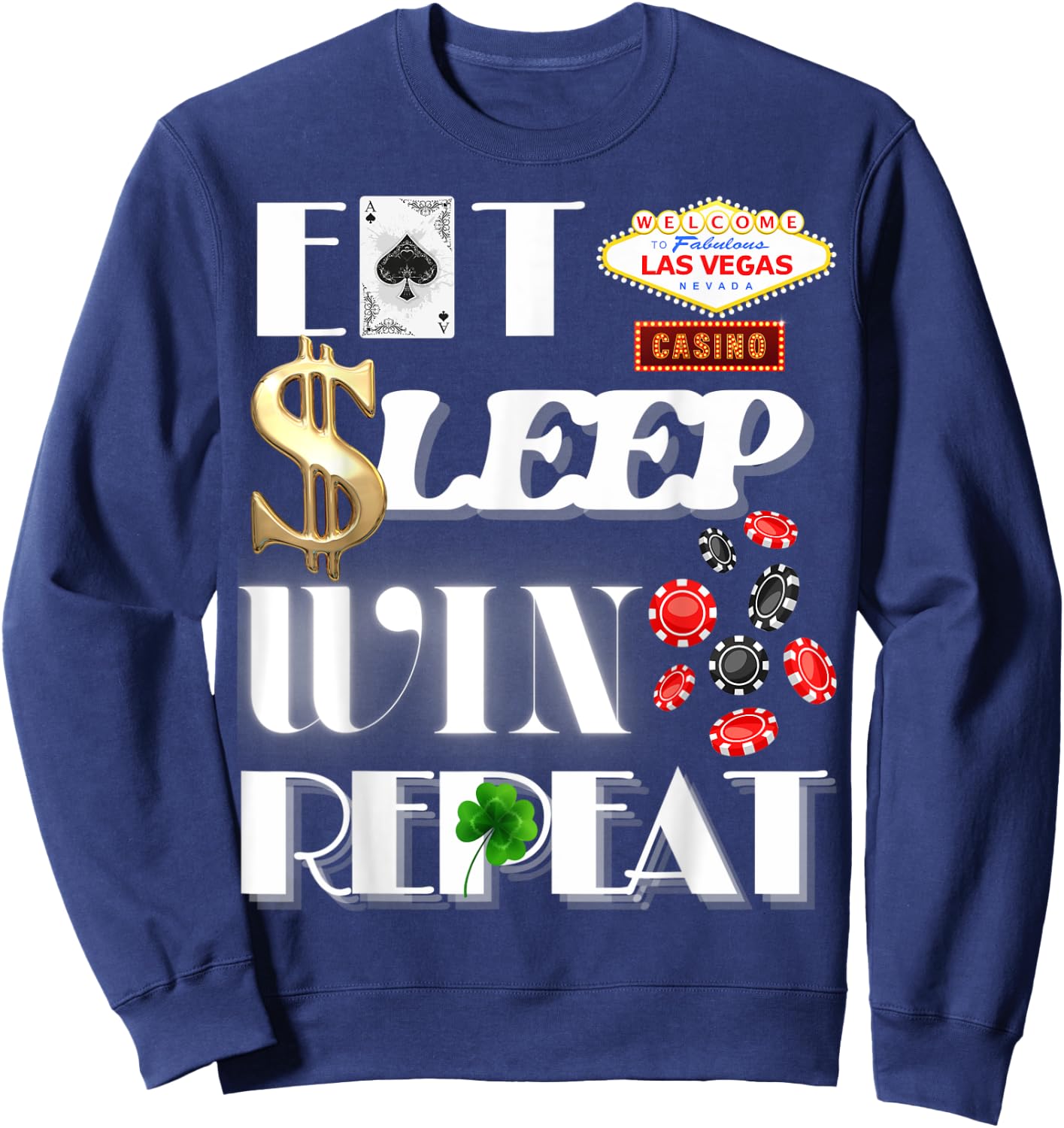 Funny Las Vegas Casino Trip Party Couple Family Matching Sweatshirt - Sweatshirt | Navy
